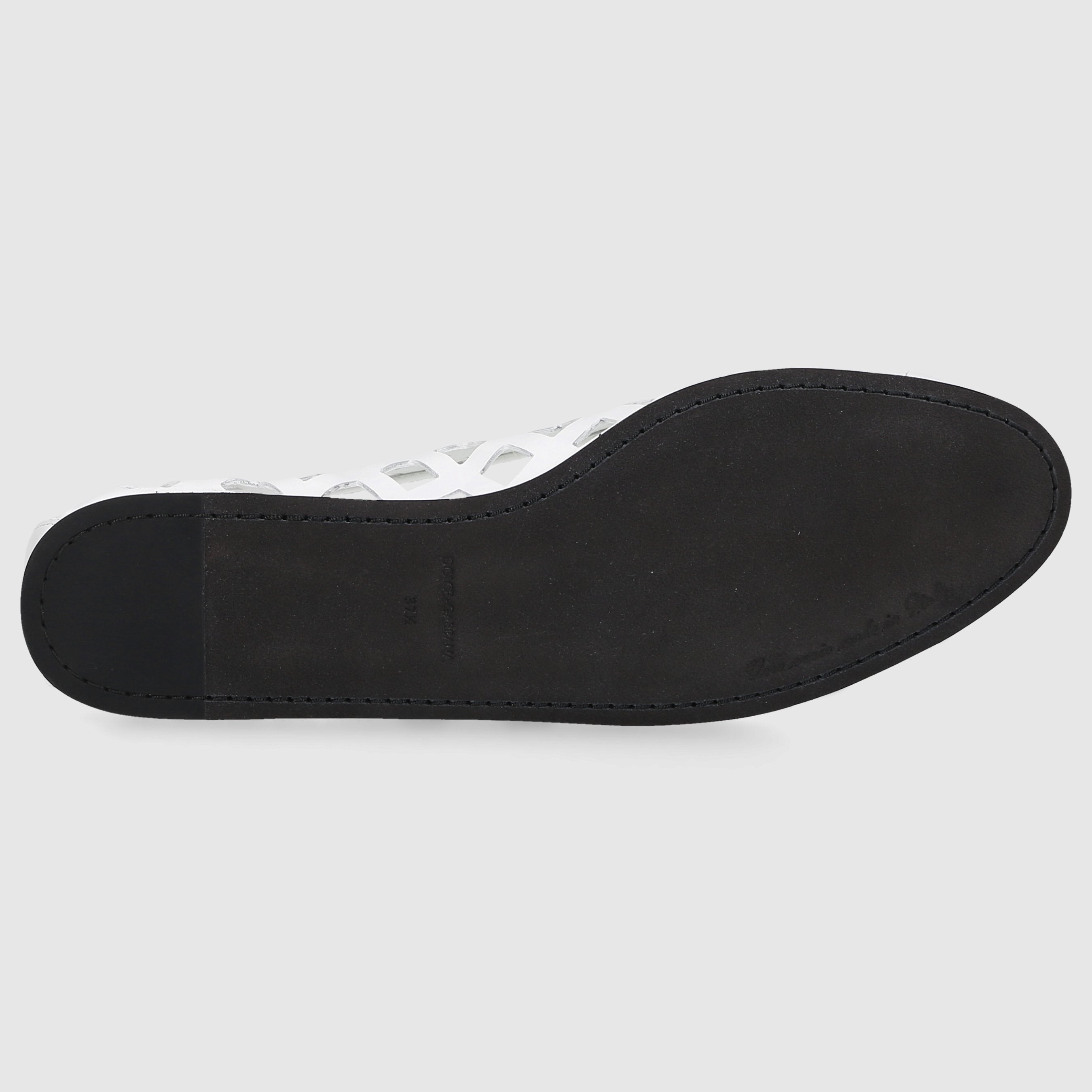 Dolce & Gabbana Damen Ballerinas CAPRI Kalbsleder weiß