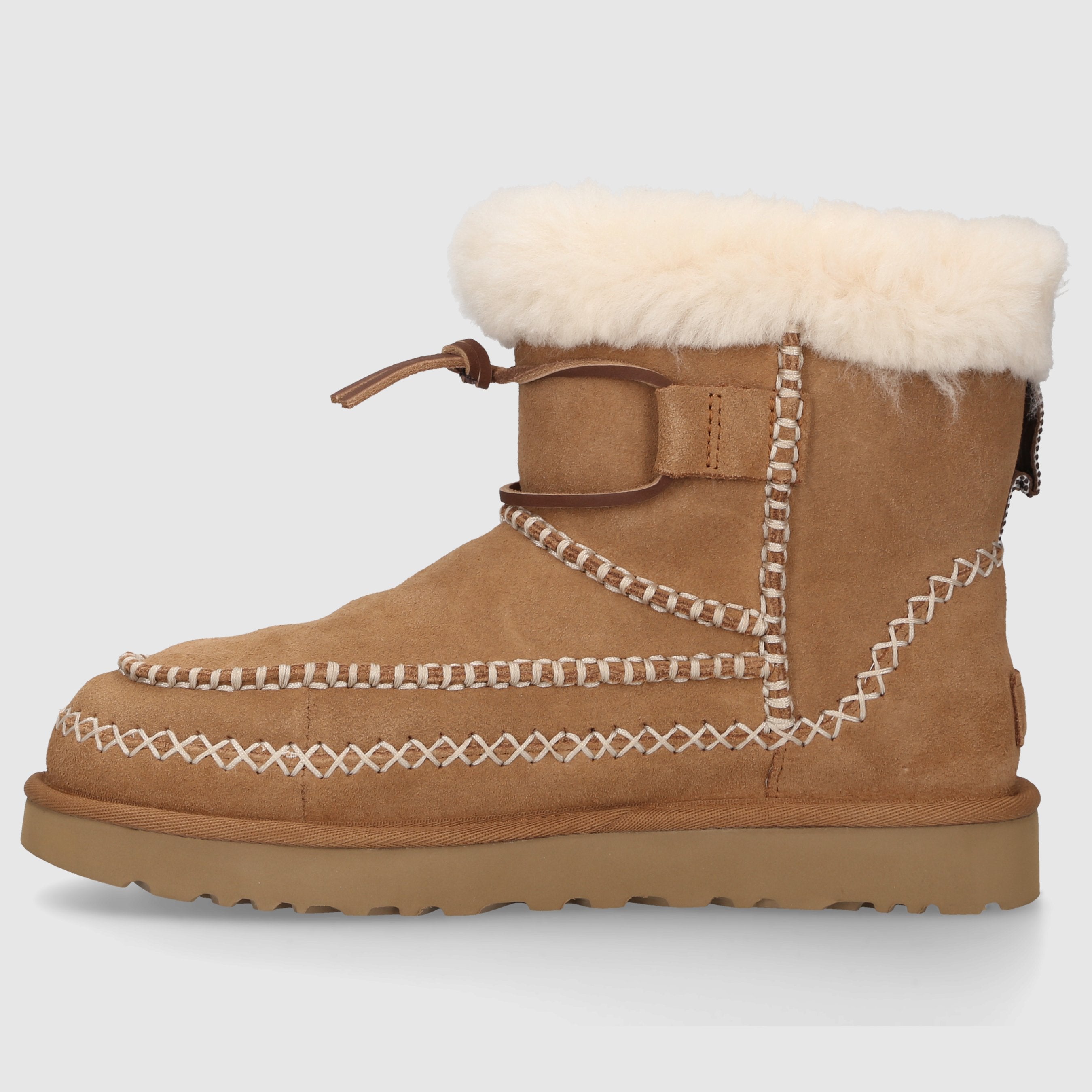 UGG Damen Stiefeletten CLASSIC MINI ALPINE Veloursleder braun-kombi