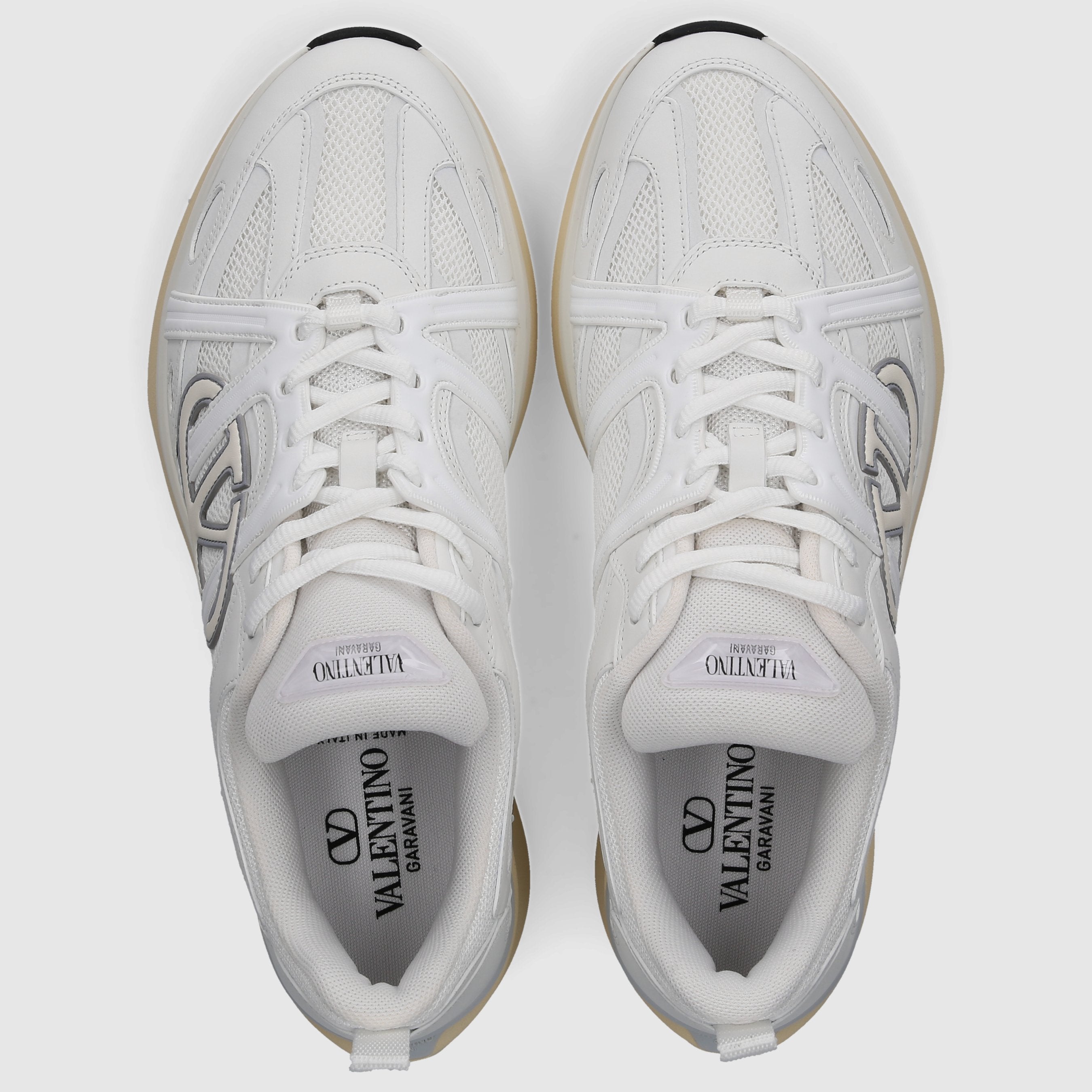 Valentino Garavani Herren Sneaker low Easyjog Kalbsleder weiß-kombi