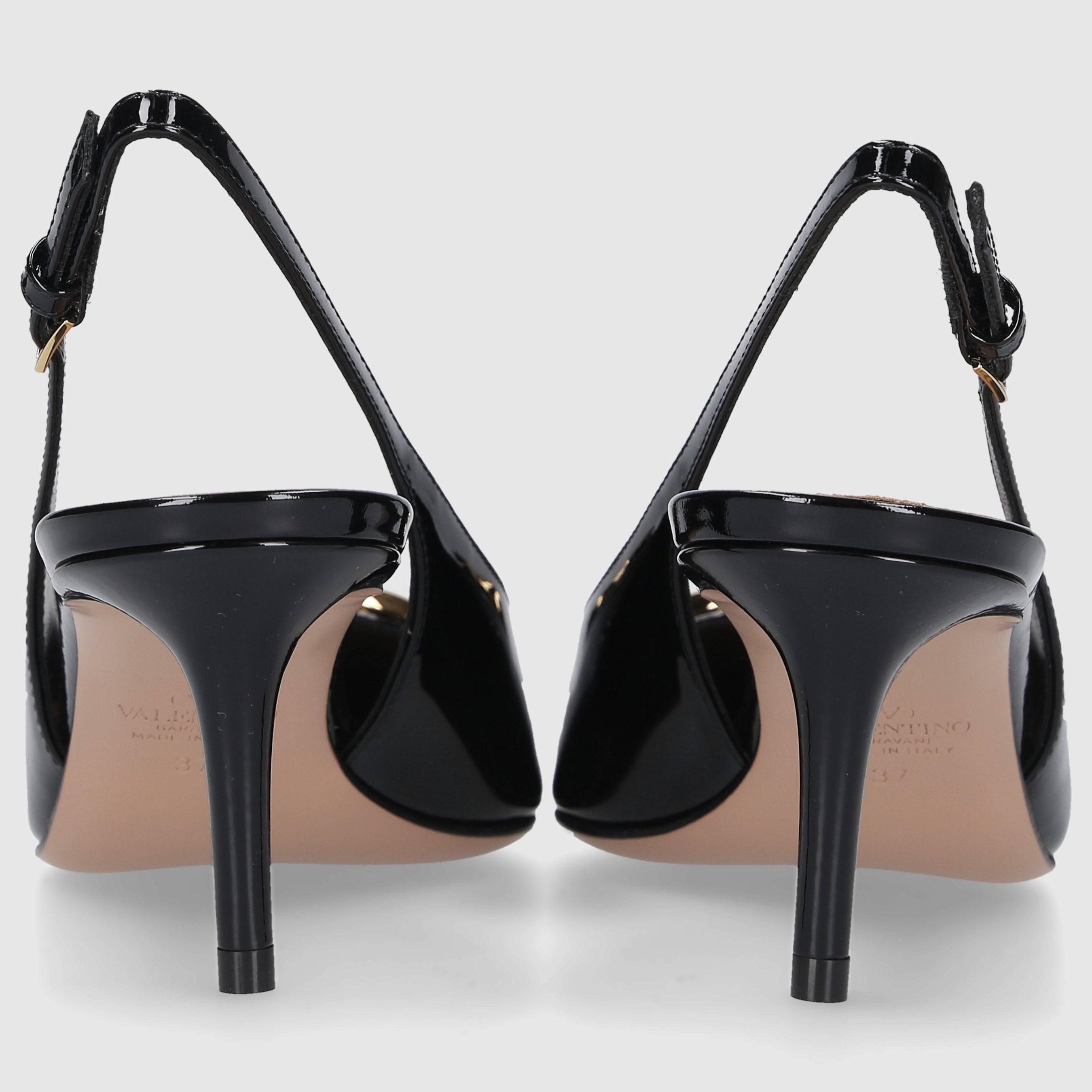 Valentino Garavani Damen Slingpumps WS0JB7 Lackleder schwarz