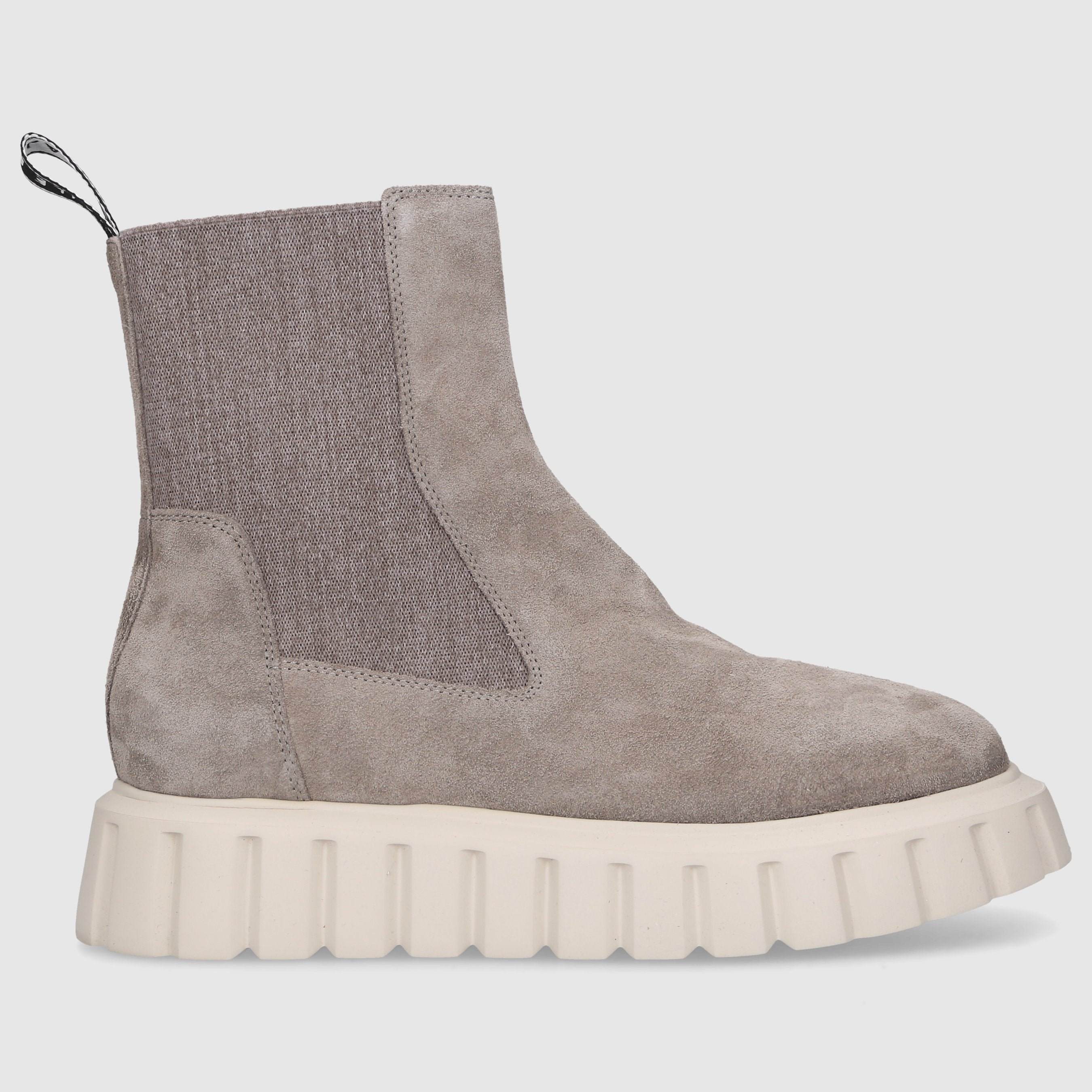 VOILE BLANCHE Damen Stiefeletten GRENELLE Veloursleder grau-kombi