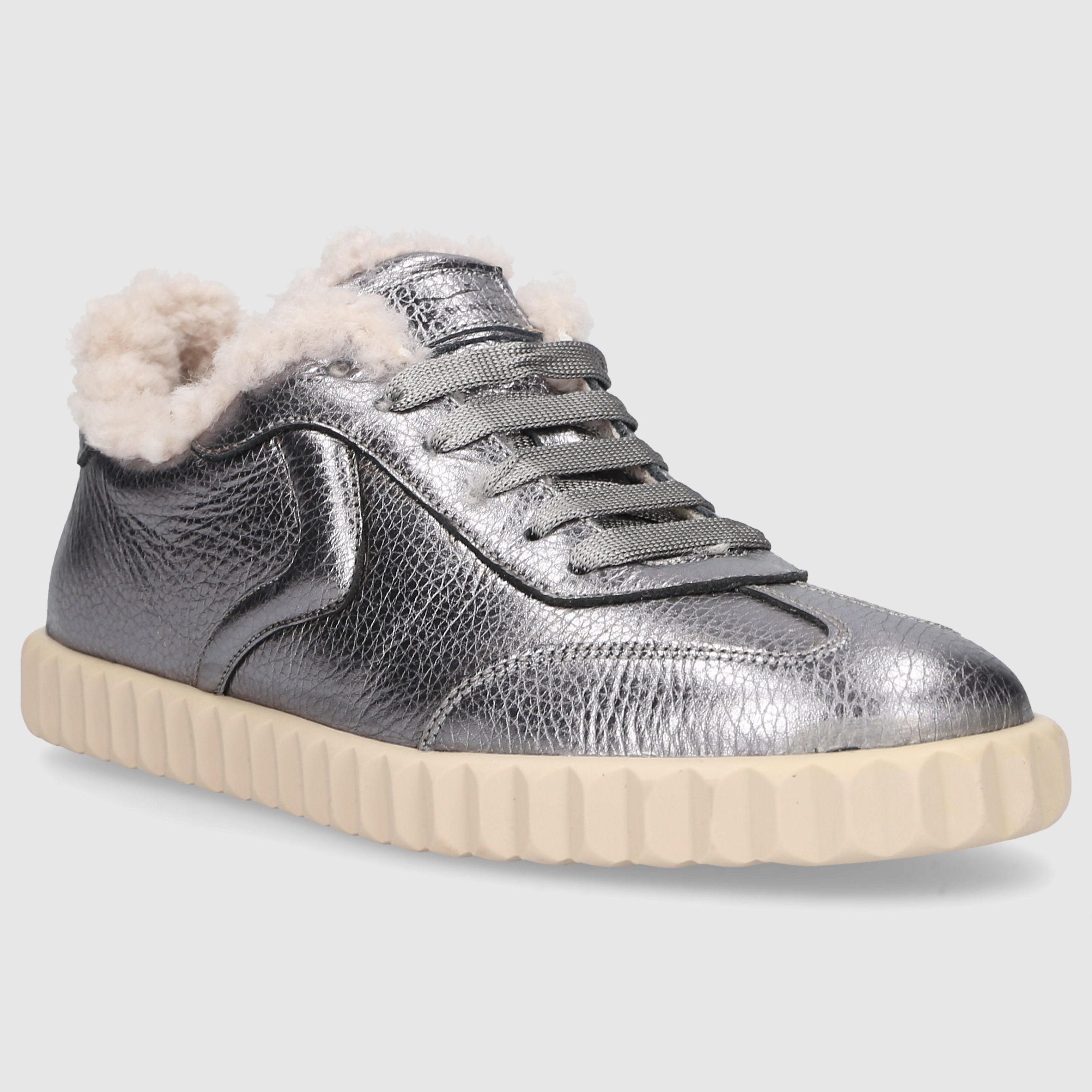VOILE BLANCHE Damen Sneaker low INES Kalbsleder silber