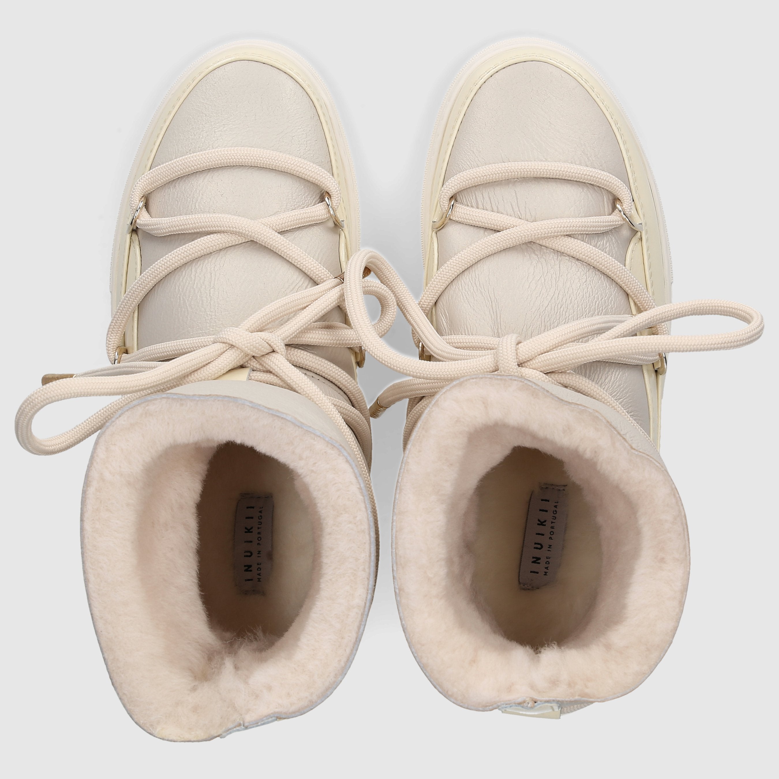 INUIKII Damen Stiefeletten GLOSS Kalbslackleder grau-kombi