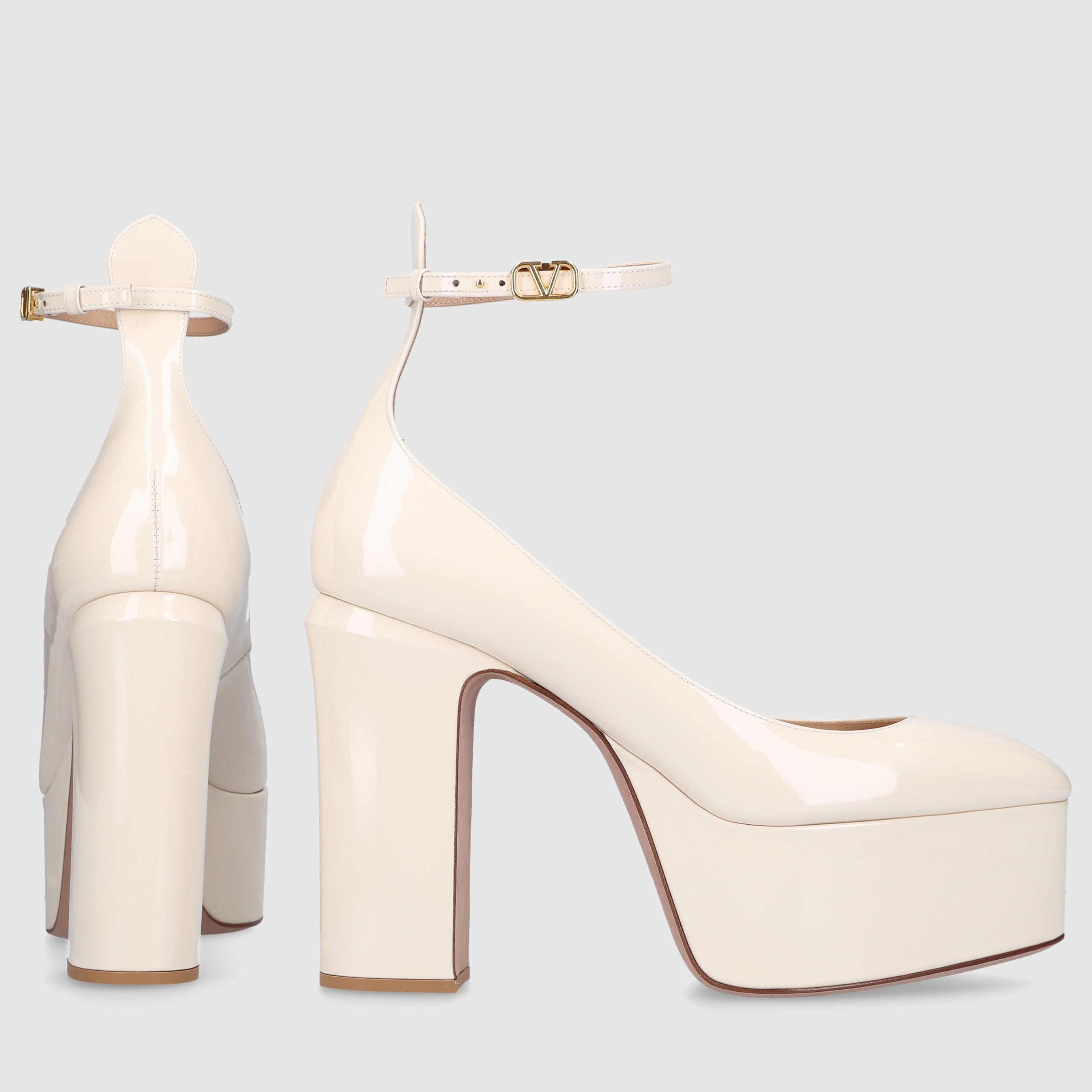 Valentino Garavani Damen Plateaupumps TAN-GO Lackleder