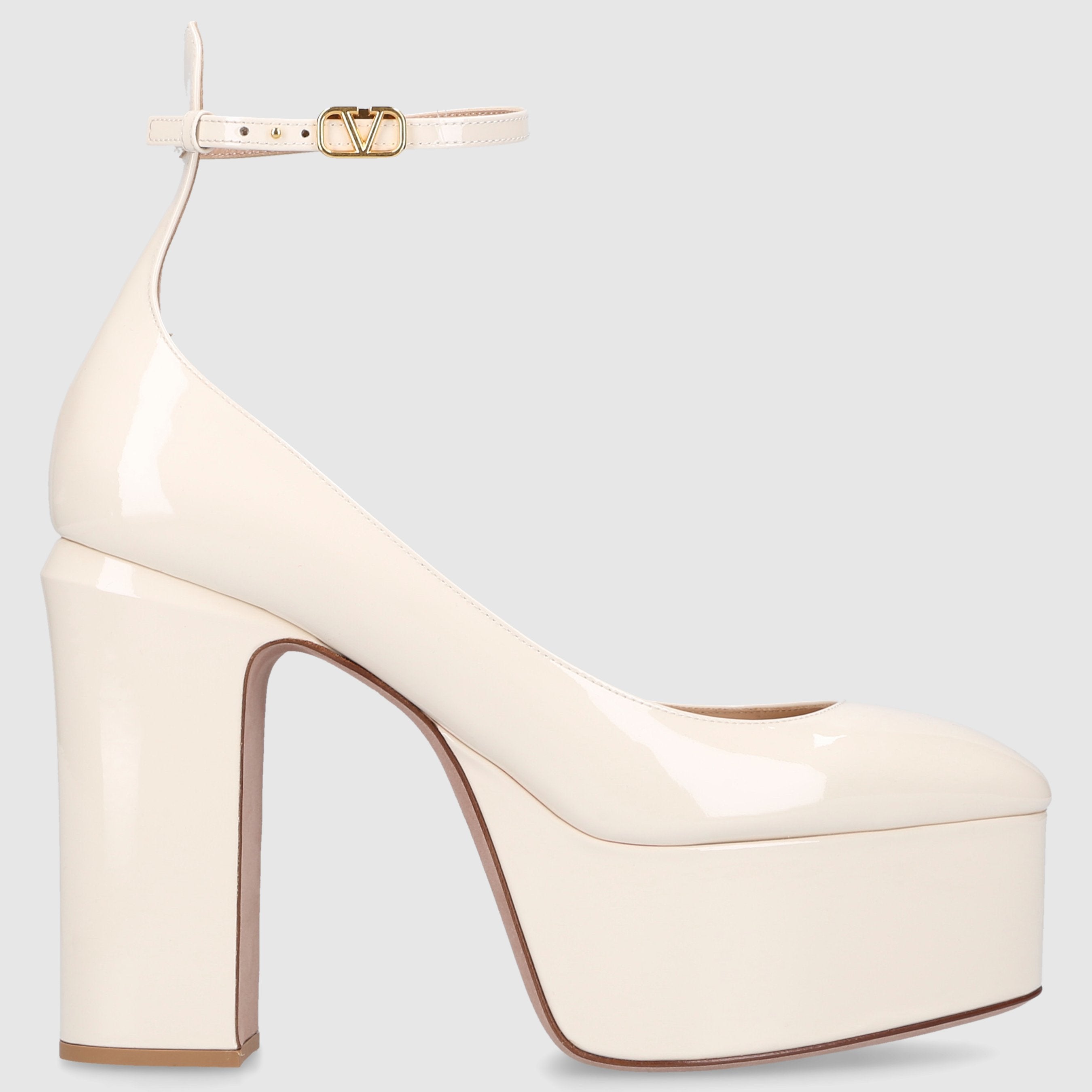 Valentino Garavani Damen Plateaupumps TAN-GO Lackleder