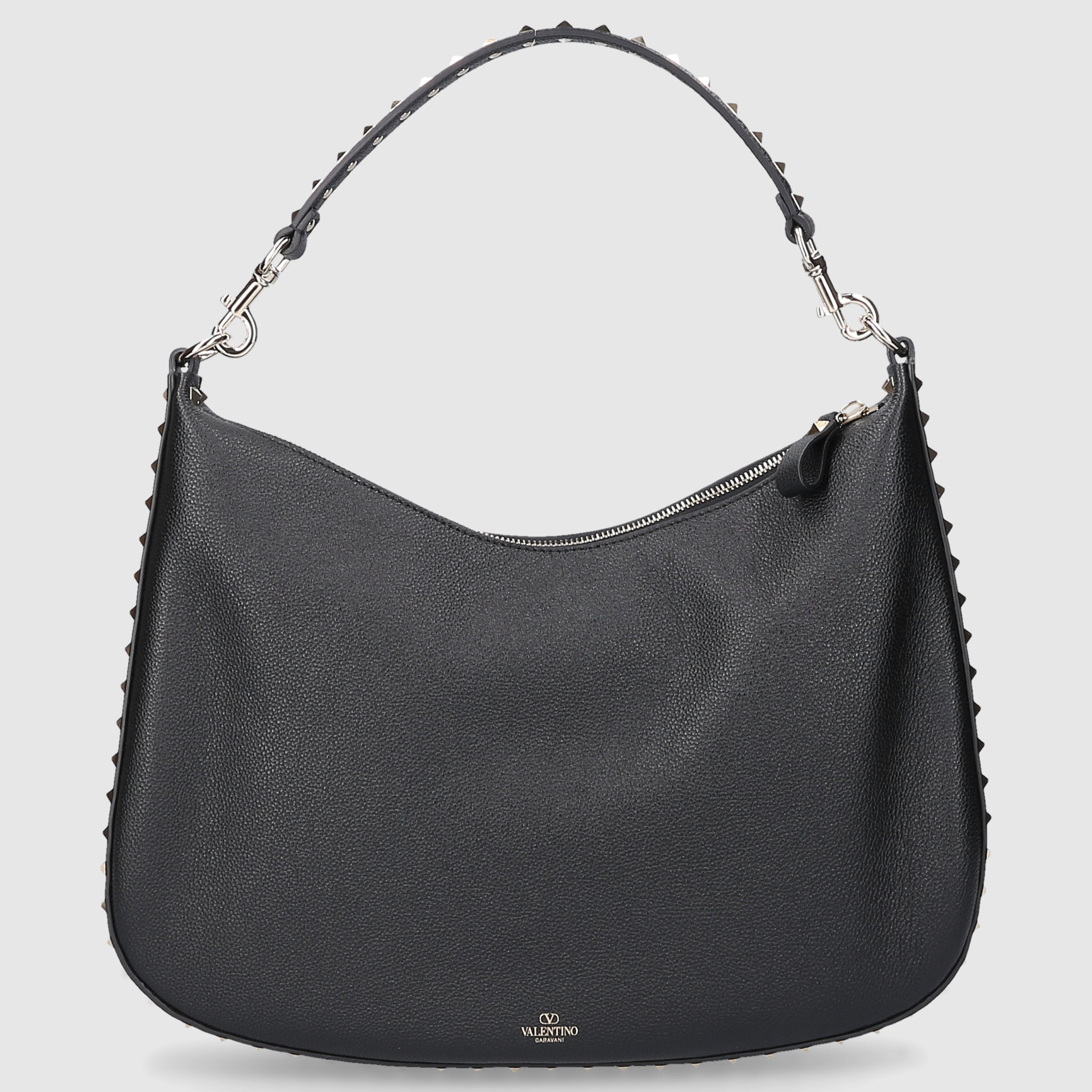Valentino Garavani Damen Schultertasche ROCKSTUD HOBO Kalbsleder
