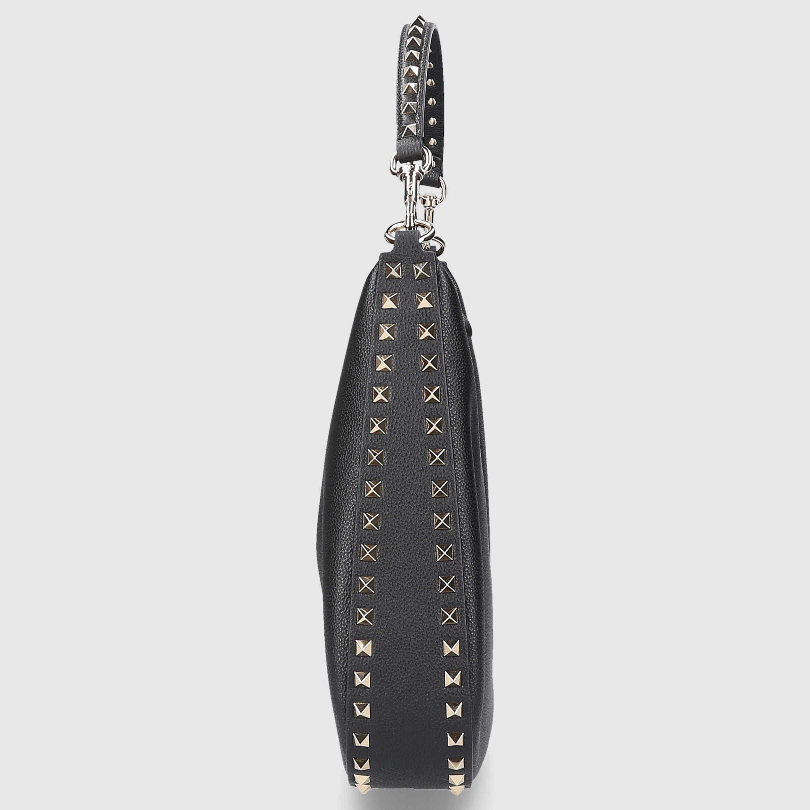 Valentino Garavani Damen Schultertasche ROCKSTUD HOBO Kalbsleder