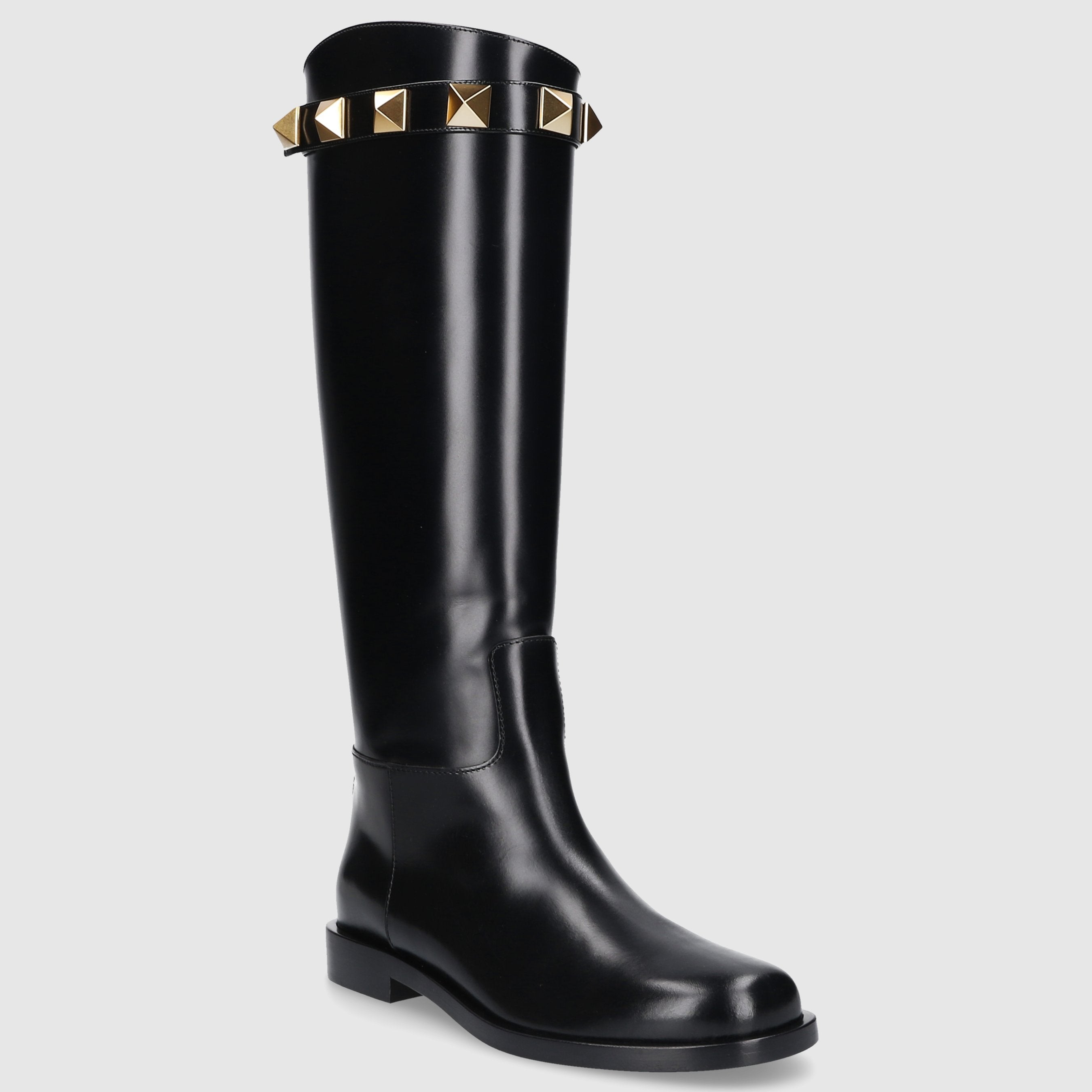 Valentino Garavani Damen Stiefel Schwarz ROMAN STUD Kalbsleder