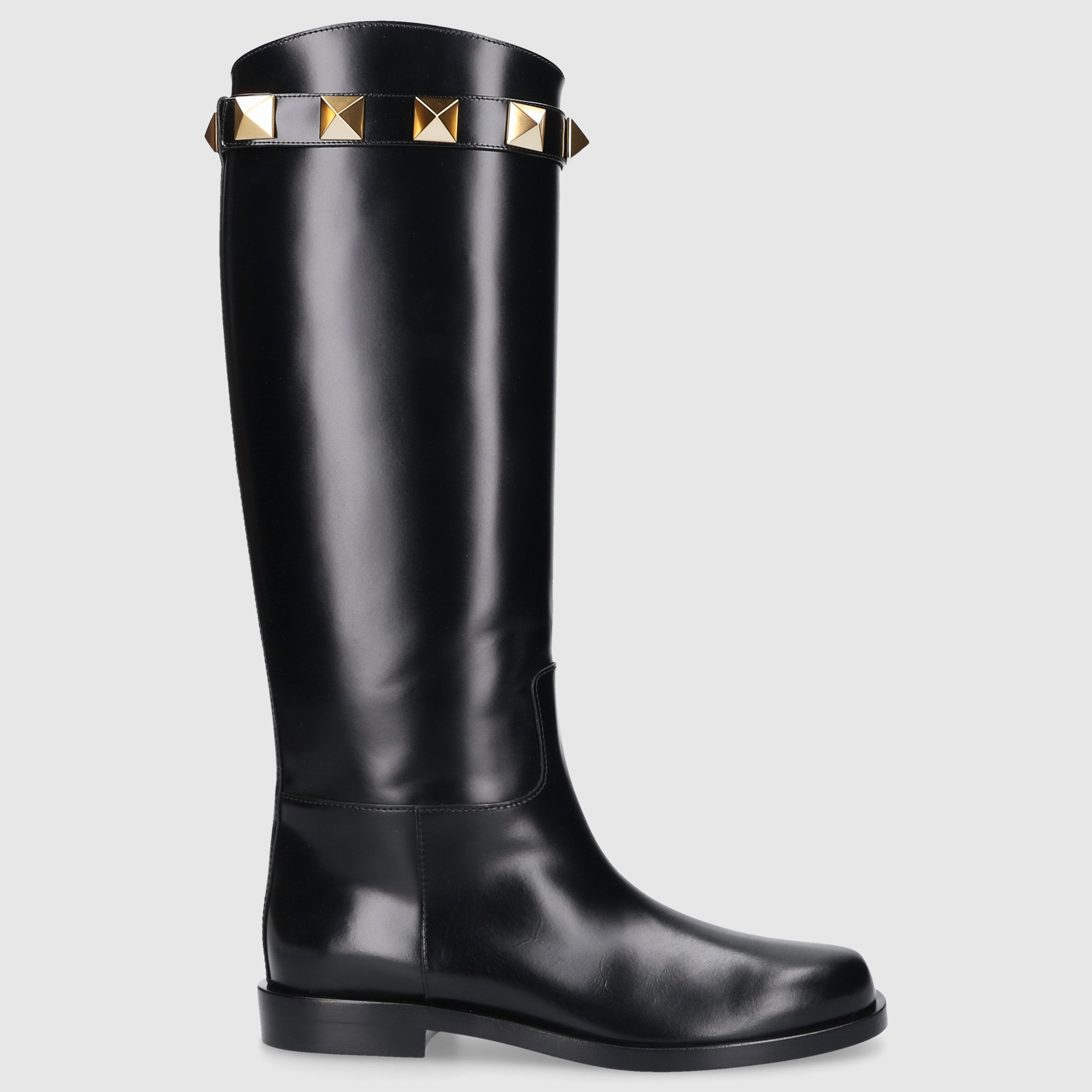Valentino Garavani Damen Stiefel Schwarz ROMAN STUD Kalbsleder