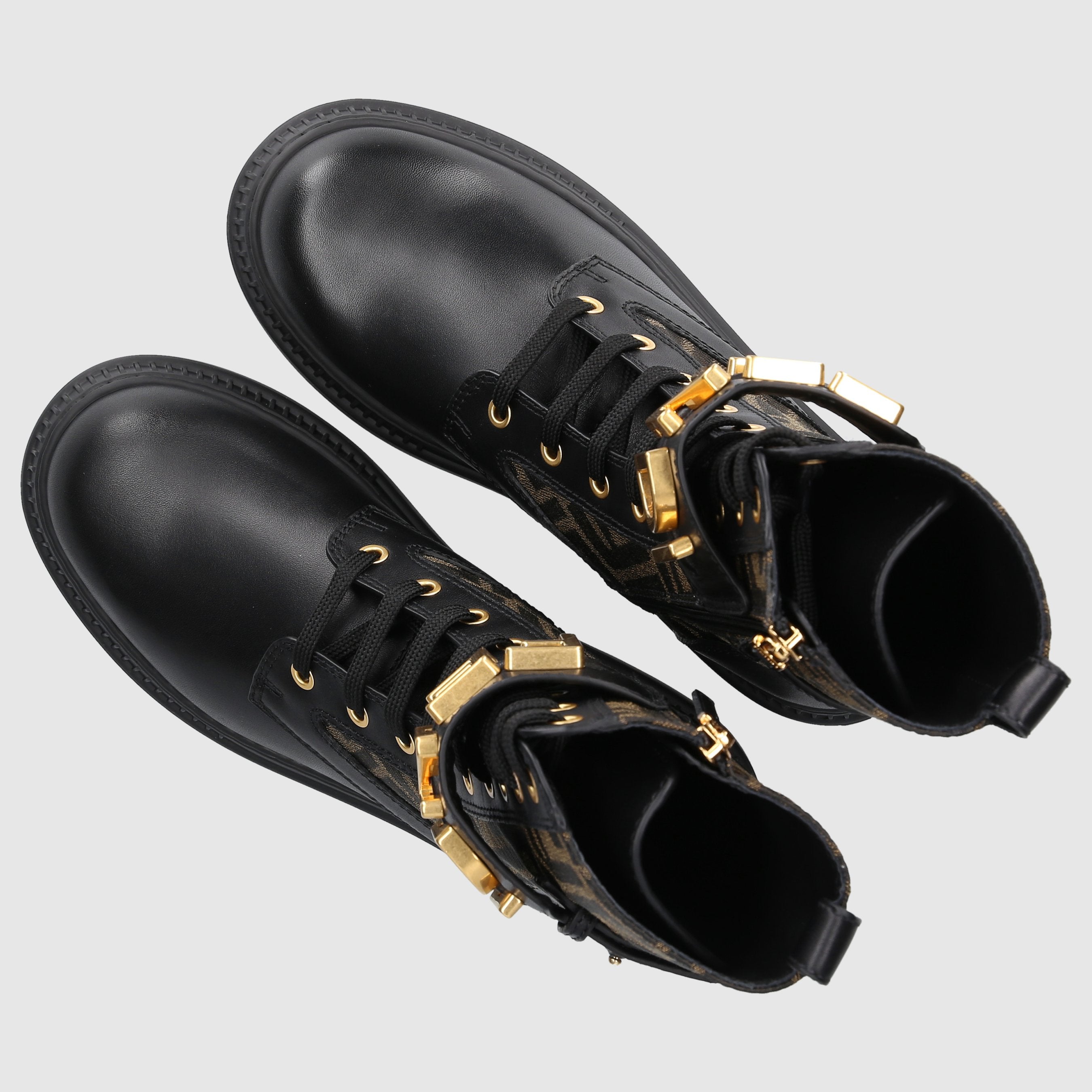 FENDI Damen Stiefeletten Braun FENDIGRAPHY Kalbsleder