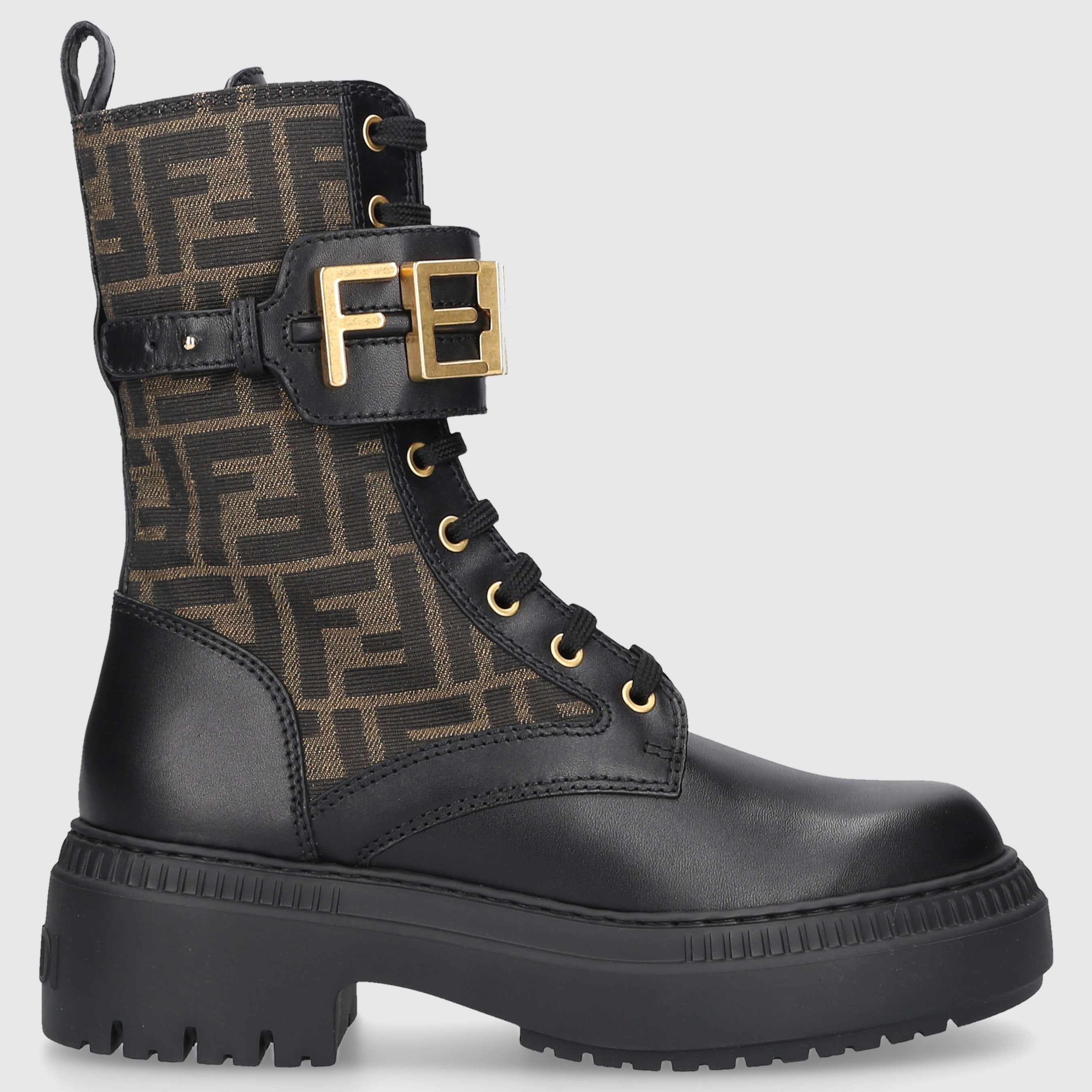 FENDI Damen Stiefeletten Braun FENDIGRAPHY Kalbsleder
