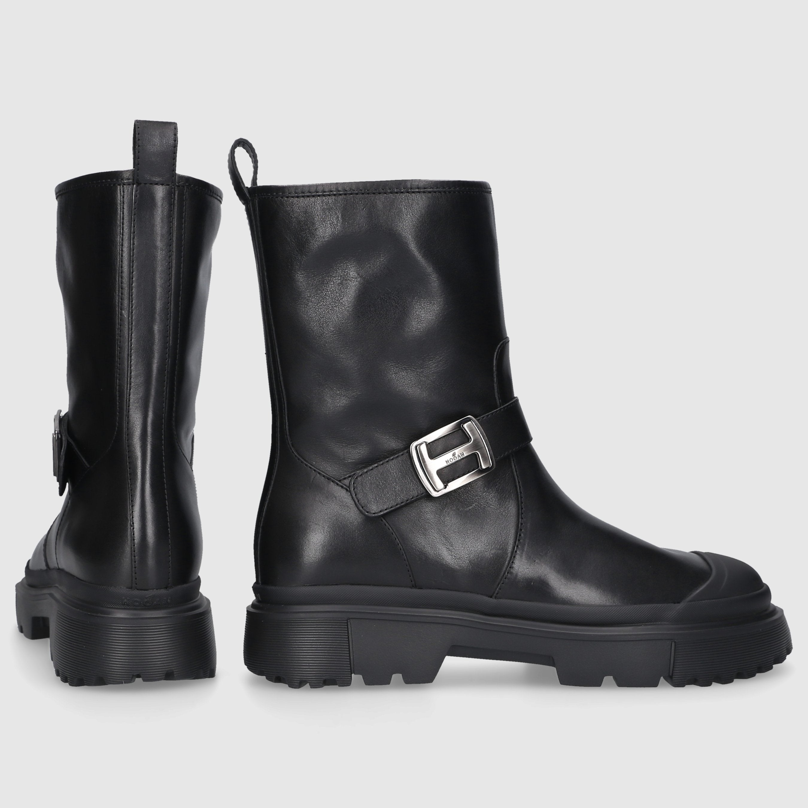 Hogan Damen Cowboy-/ Bikerstiefeletten H619  Kalbsleder