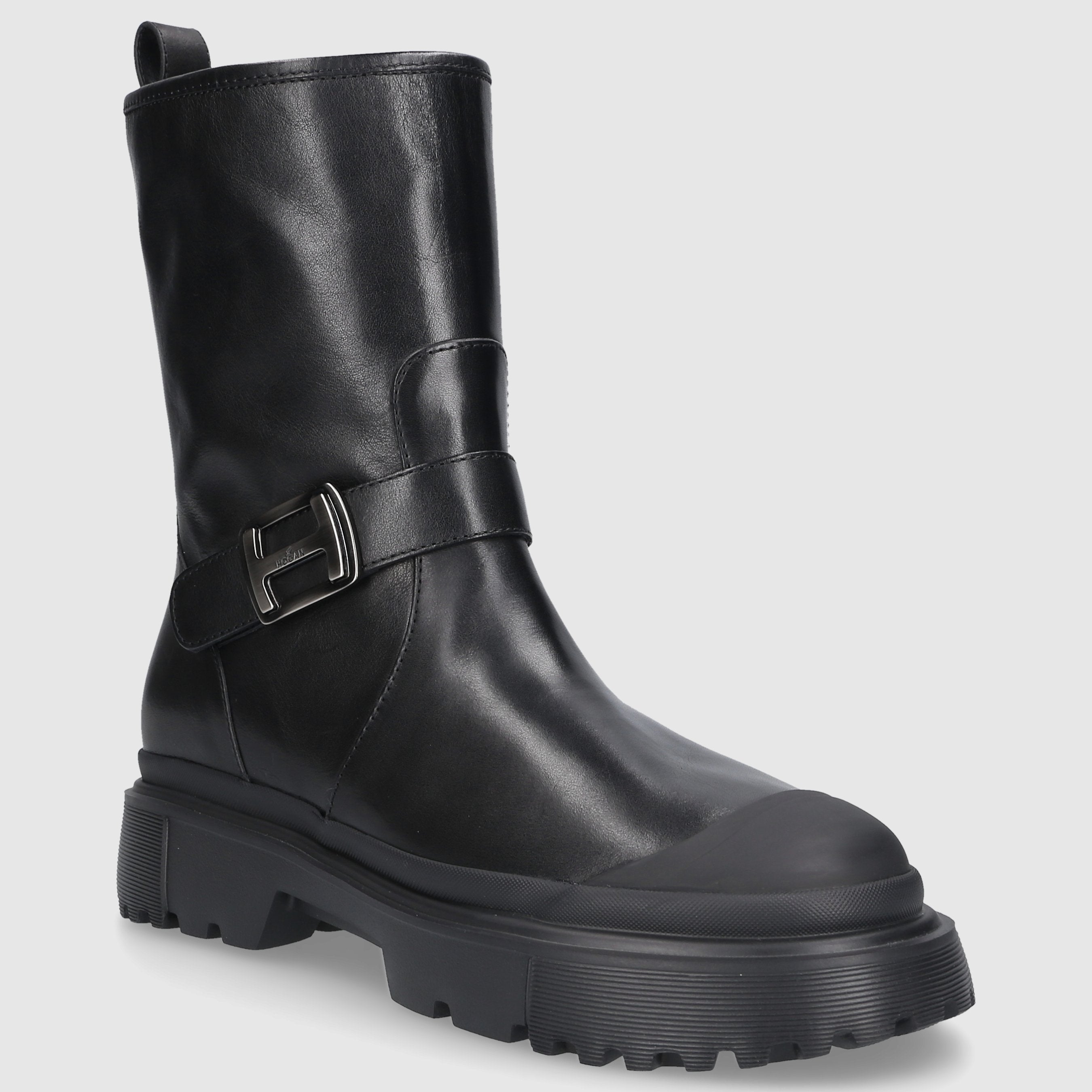 Hogan Damen Cowboy-/ Bikerstiefeletten H619  Kalbsleder