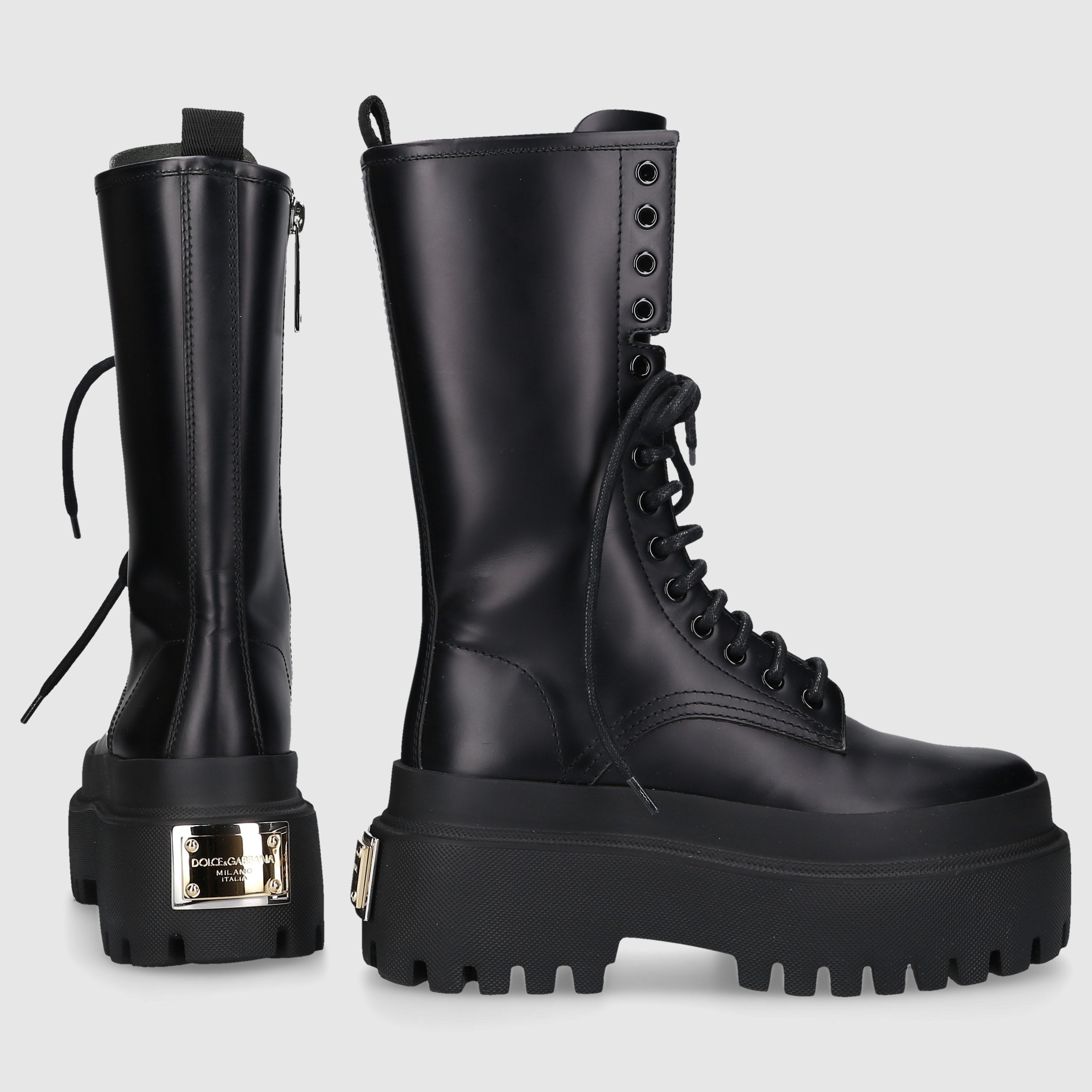 Dolce & Gabbana Damen Plateaustiefel AMPHIBIOUS Kalbsleder