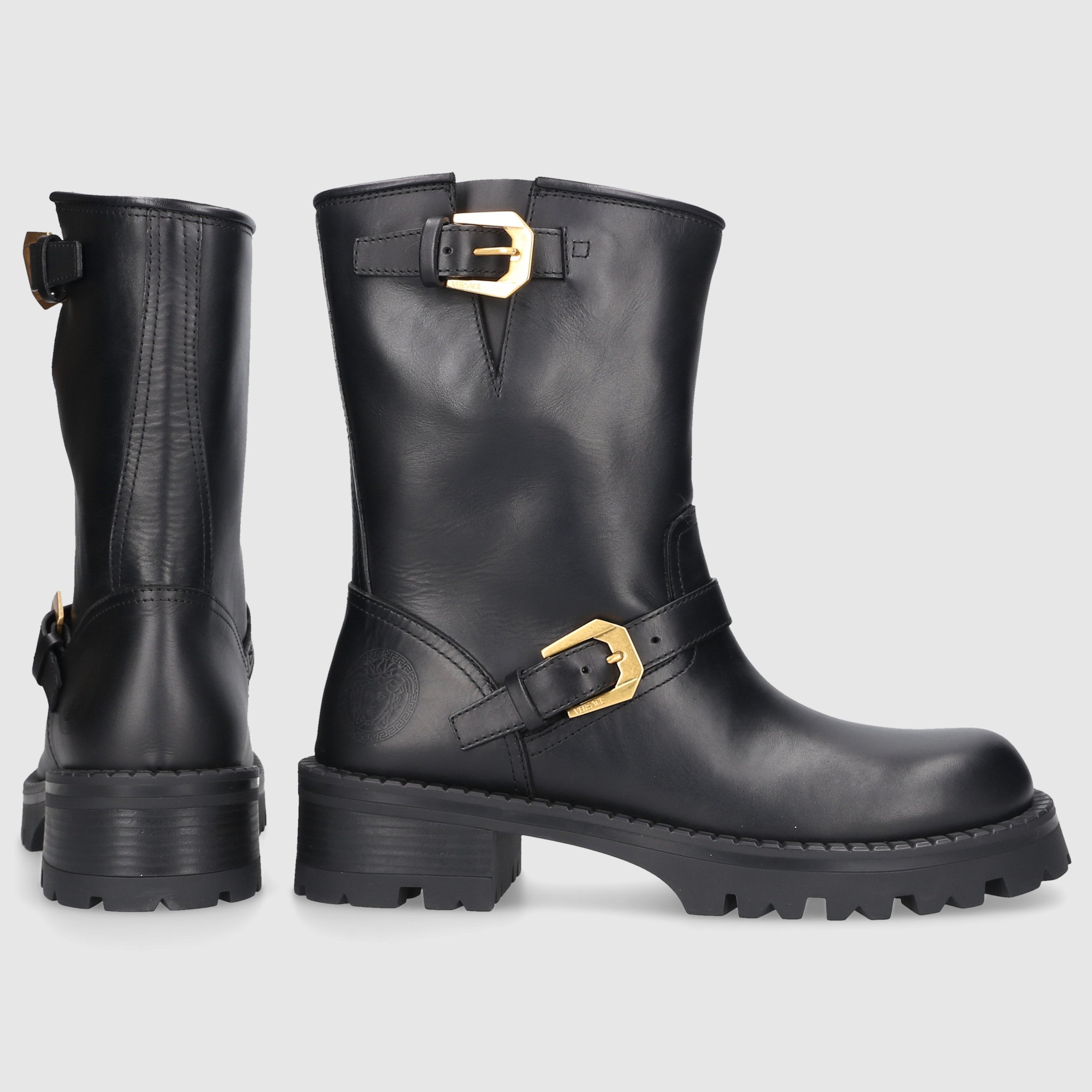 Versace Damen Cowboy-/ Bikerstiefeletten T.35 BIKER Kalbsleder
