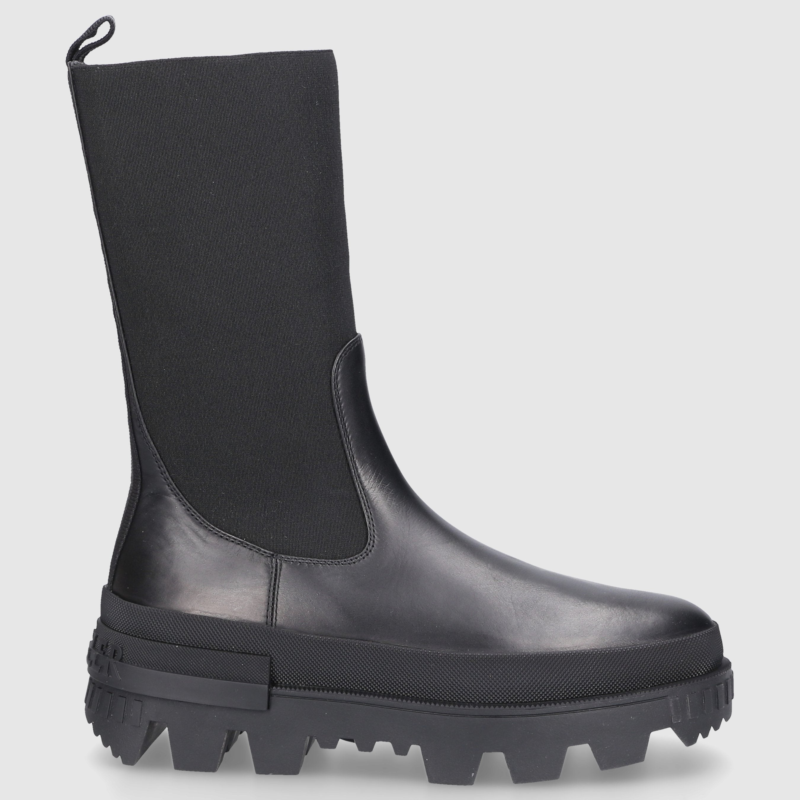 Moncler Damen Stiefel CHELSEA HIGH Kalbsleder Materialmix