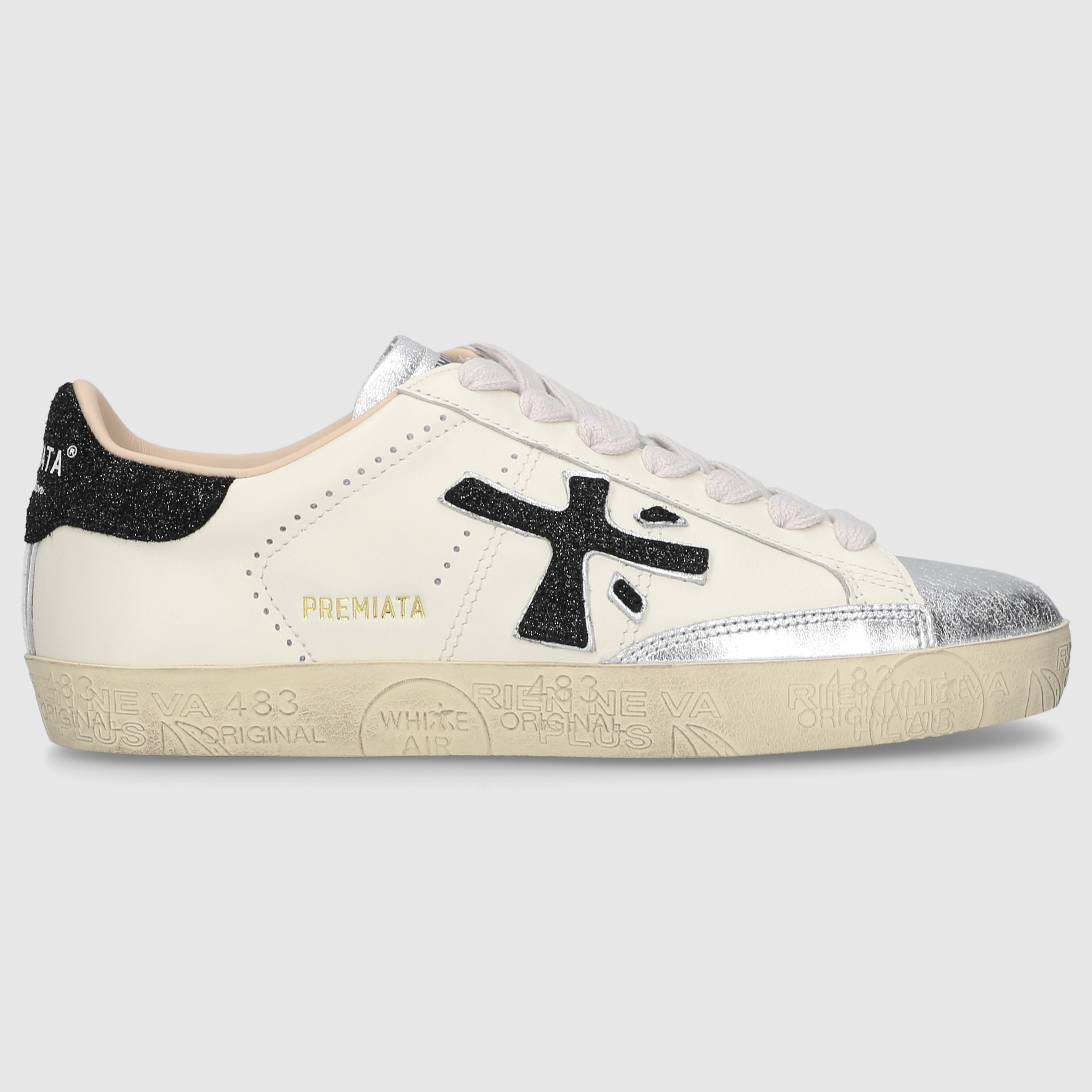 Premiata Damen Sneaker STEVEND-VAR 6936 Off White+Silver