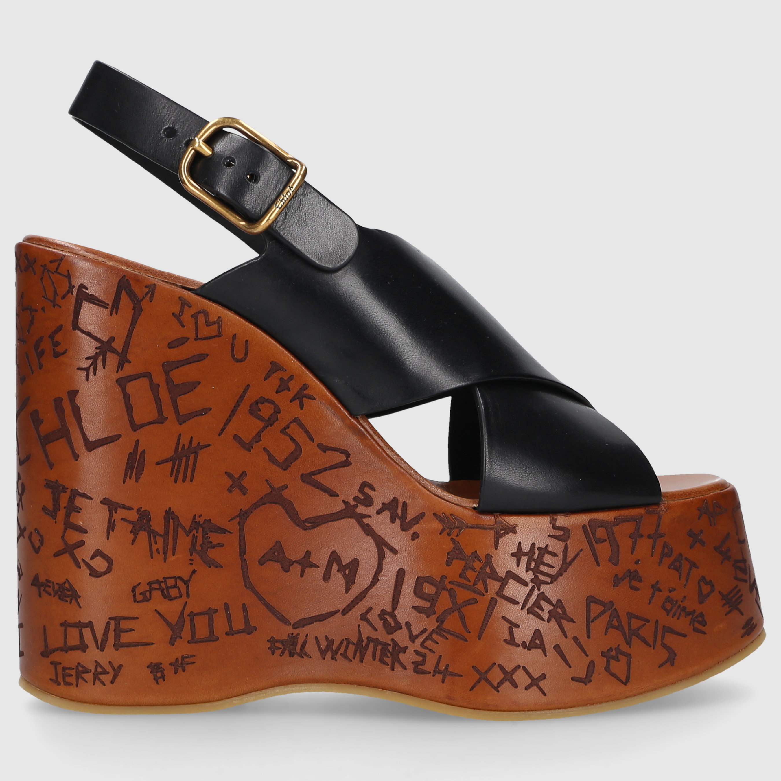 Chloé Damen Wedges CHC24A02YLU001 Schwarz