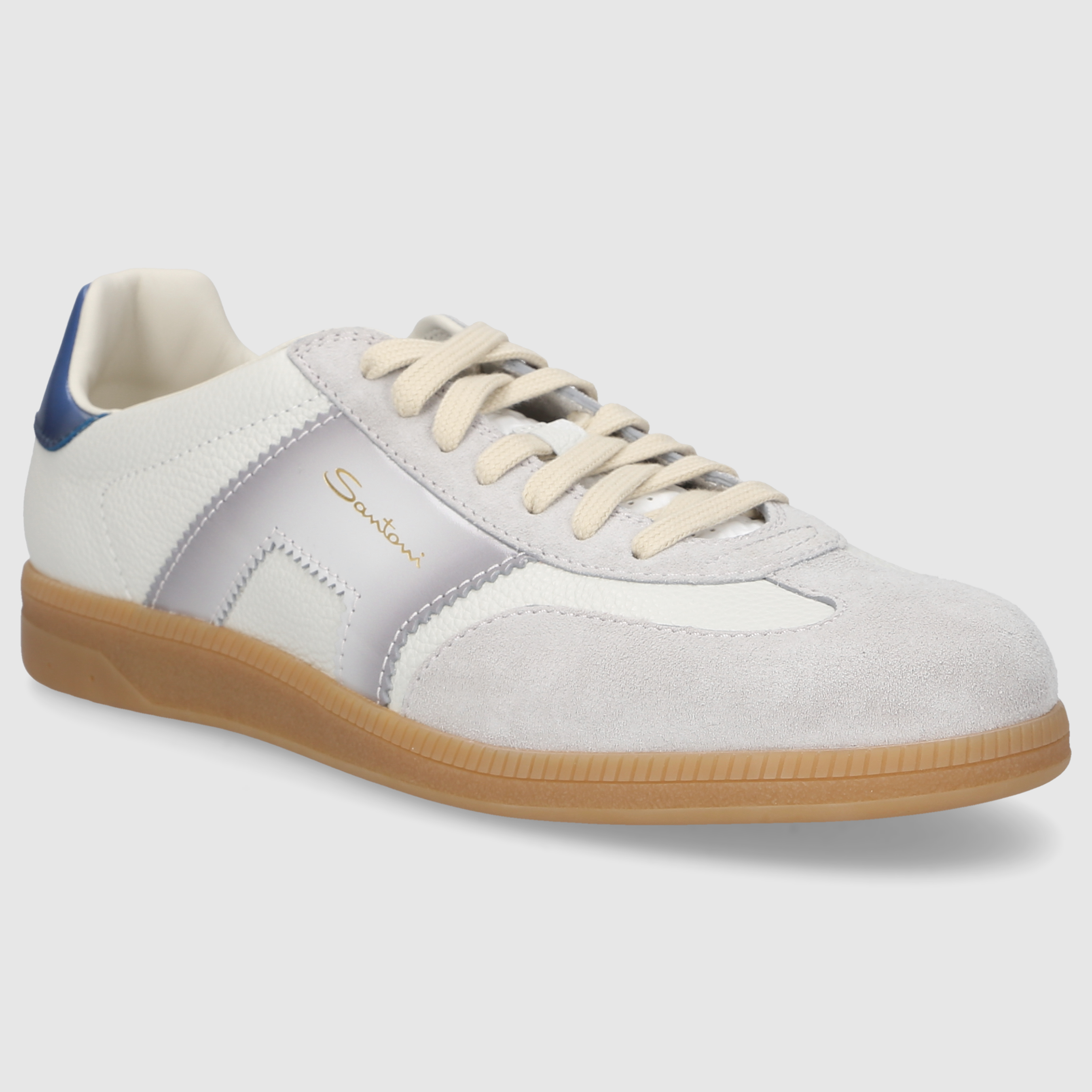 Santoni Herren SNEAKER MBPL21965FARCNOC WEISS-GRAU