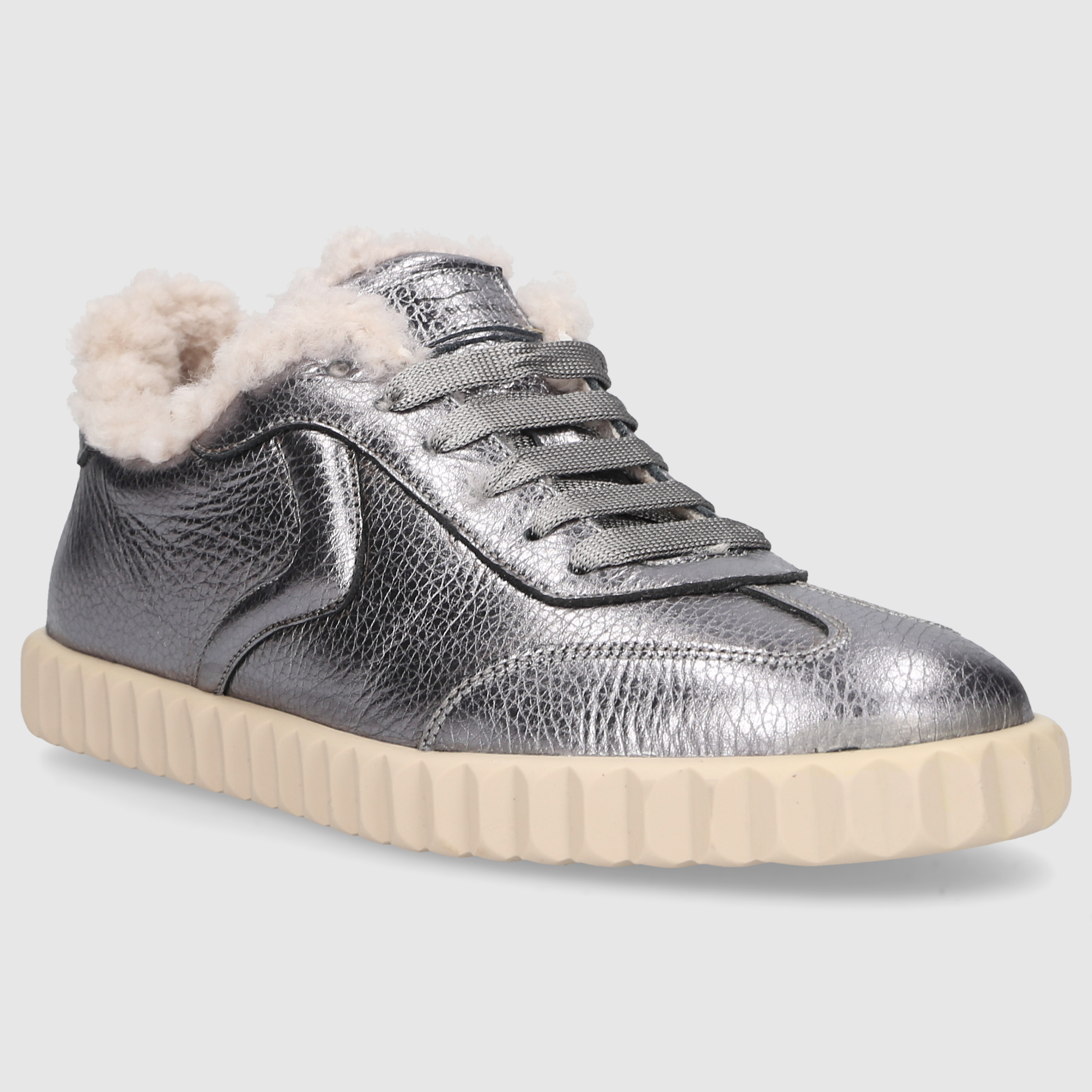 VOILE BLANCHE Damen Sneaker low INES Kalbsleder silber