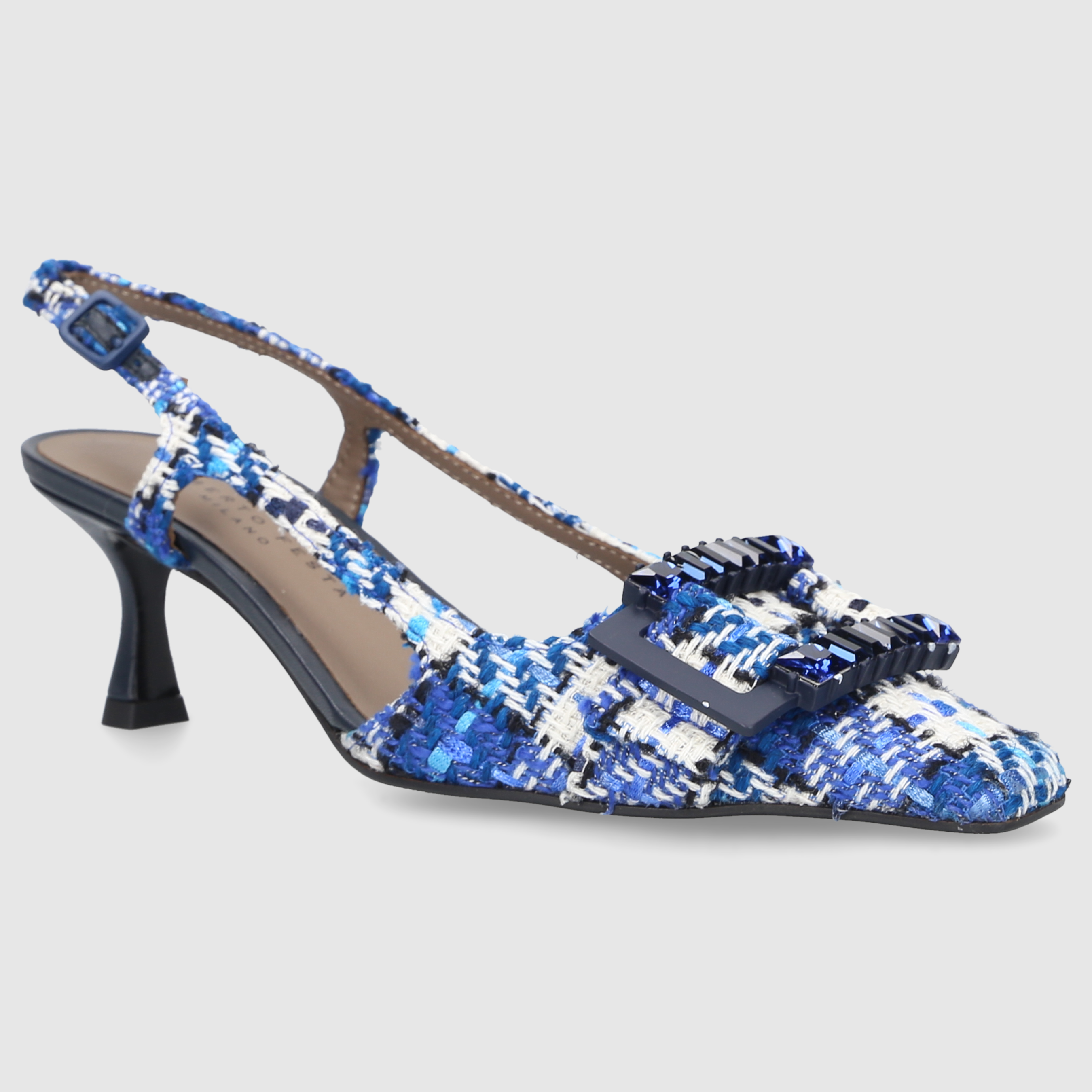 Roberto Festa Damen Slingpumps ATENA Baumwolle blau-kombi