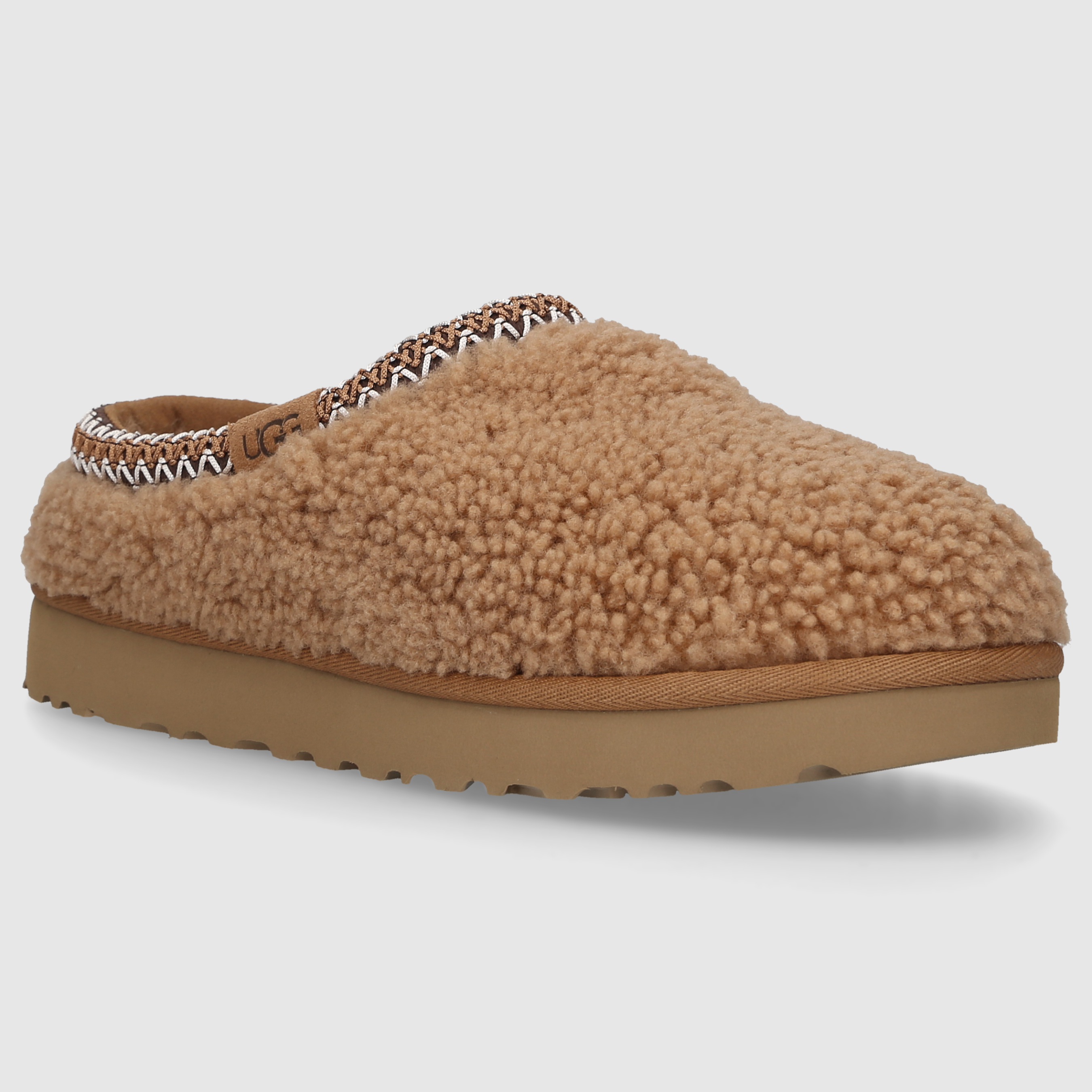 UGG Damen Pantoletten TASMAN MAXI CURLY Lammfell braun-kombi