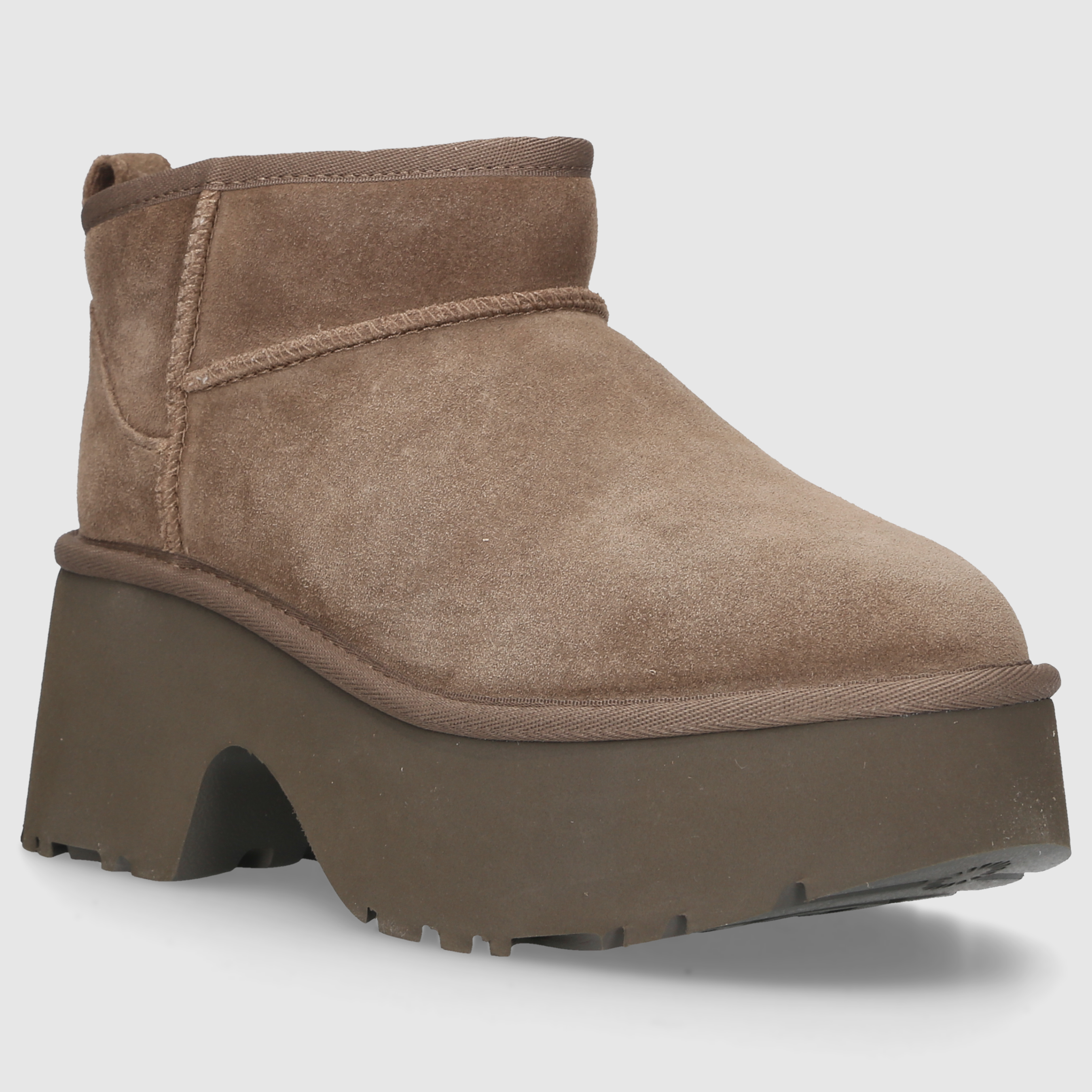 UGG Damen Stiefeletten CLASSIC ULTRA MINI NEW HEIGHTS Veloursleder dunkelbraun