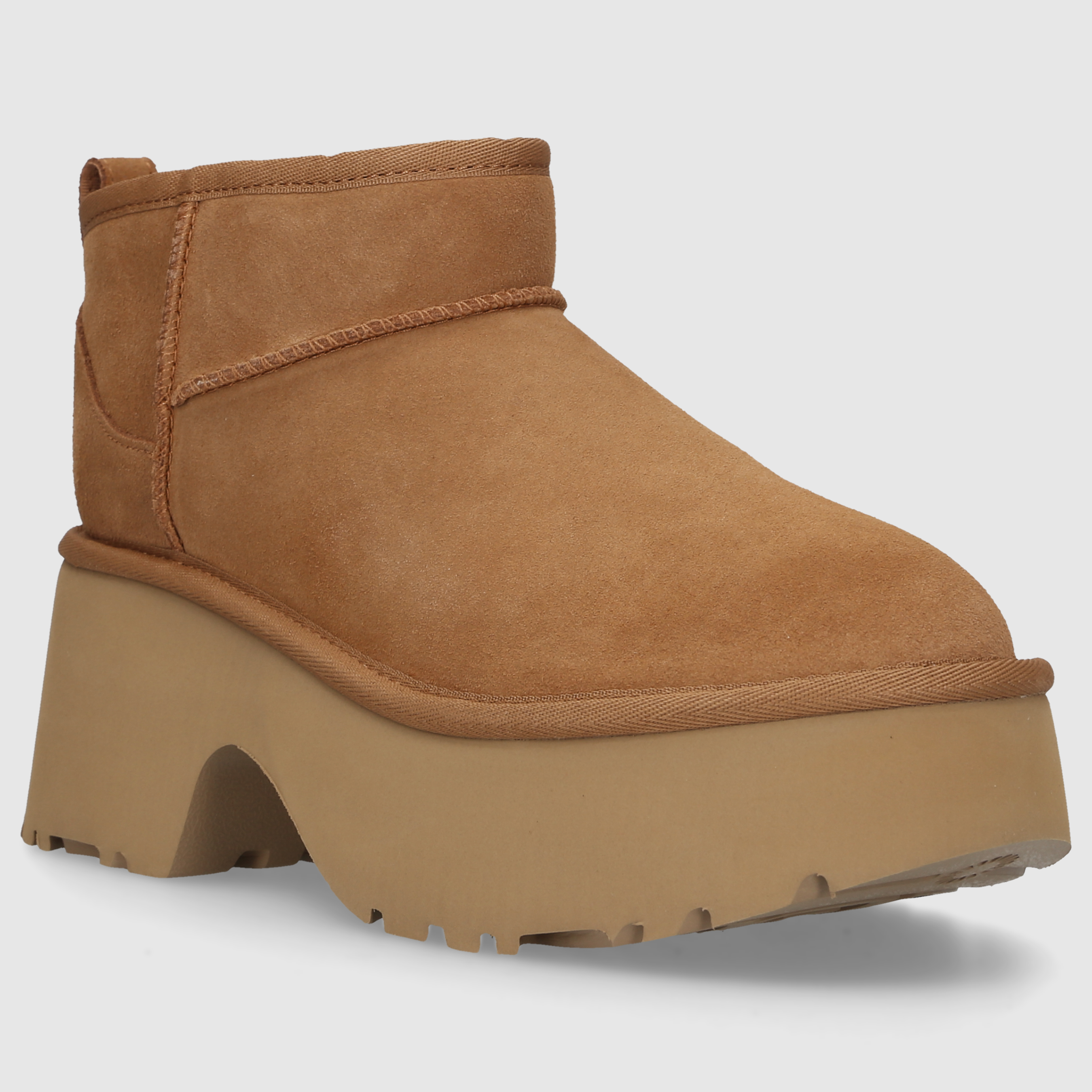 UGG Damen Stiefeletten CLASSIC ULTRA MINI NEW HEIGHTS Veloursleder braun