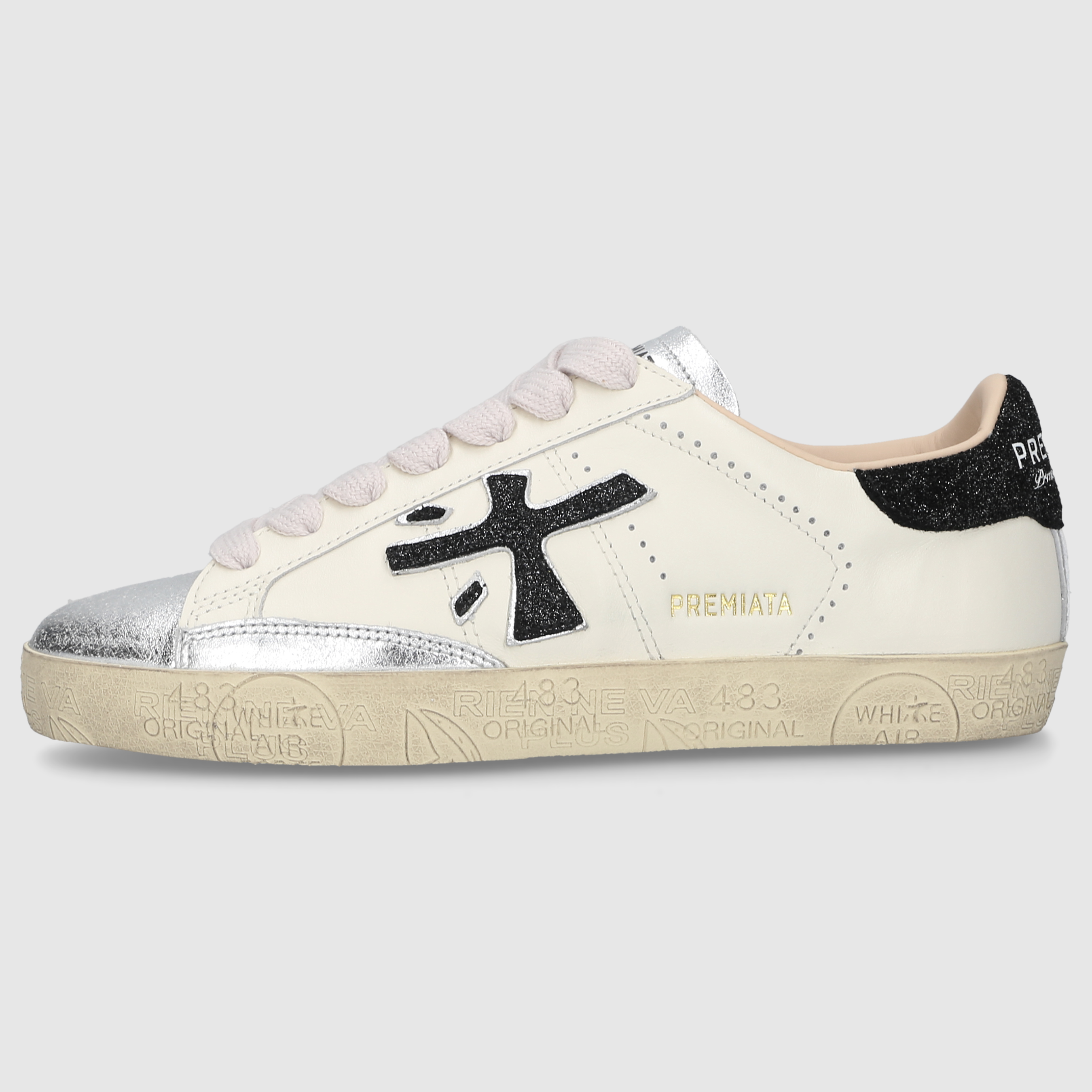 Premiata Damen Sneaker STEVEND-VAR 6936 Off White+Silver