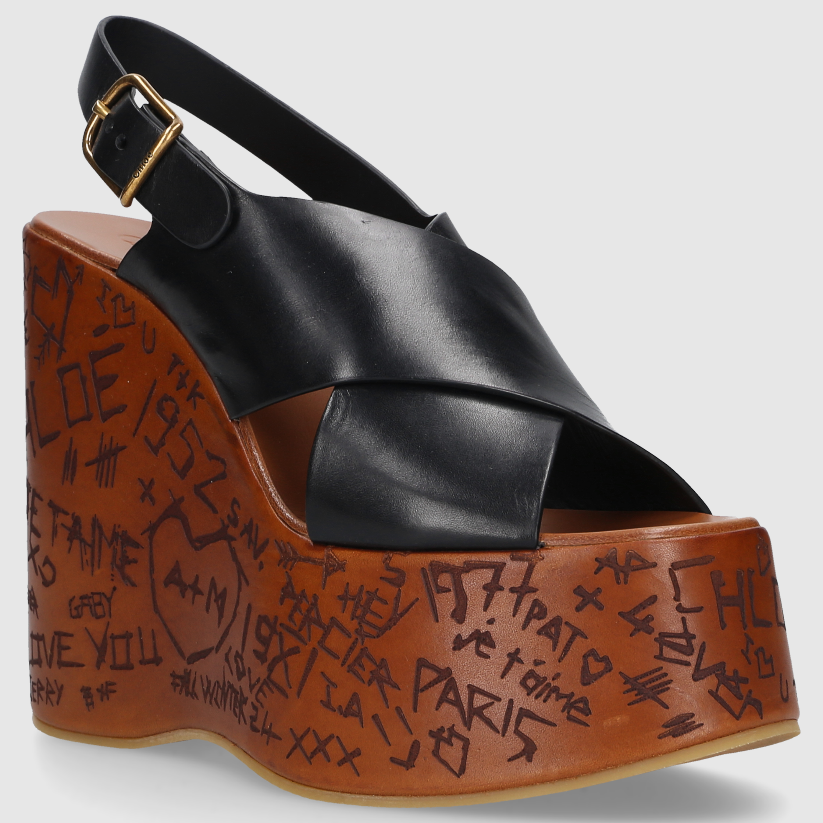 Chloé Damen Wedges CHC24A02YLU001 Schwarz