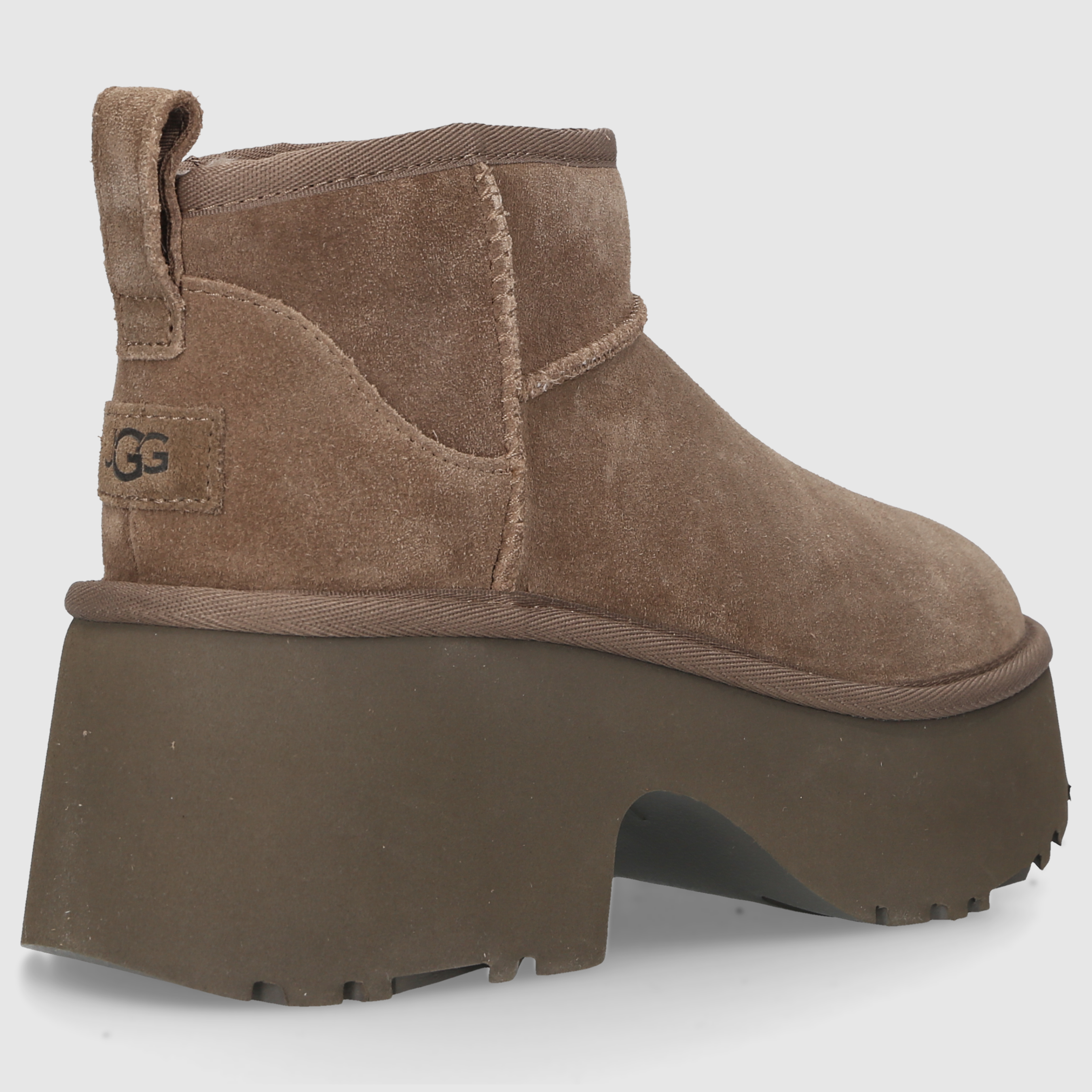 UGG Damen Stiefeletten CLASSIC ULTRA MINI NEW HEIGHTS Veloursleder dunkelbraun