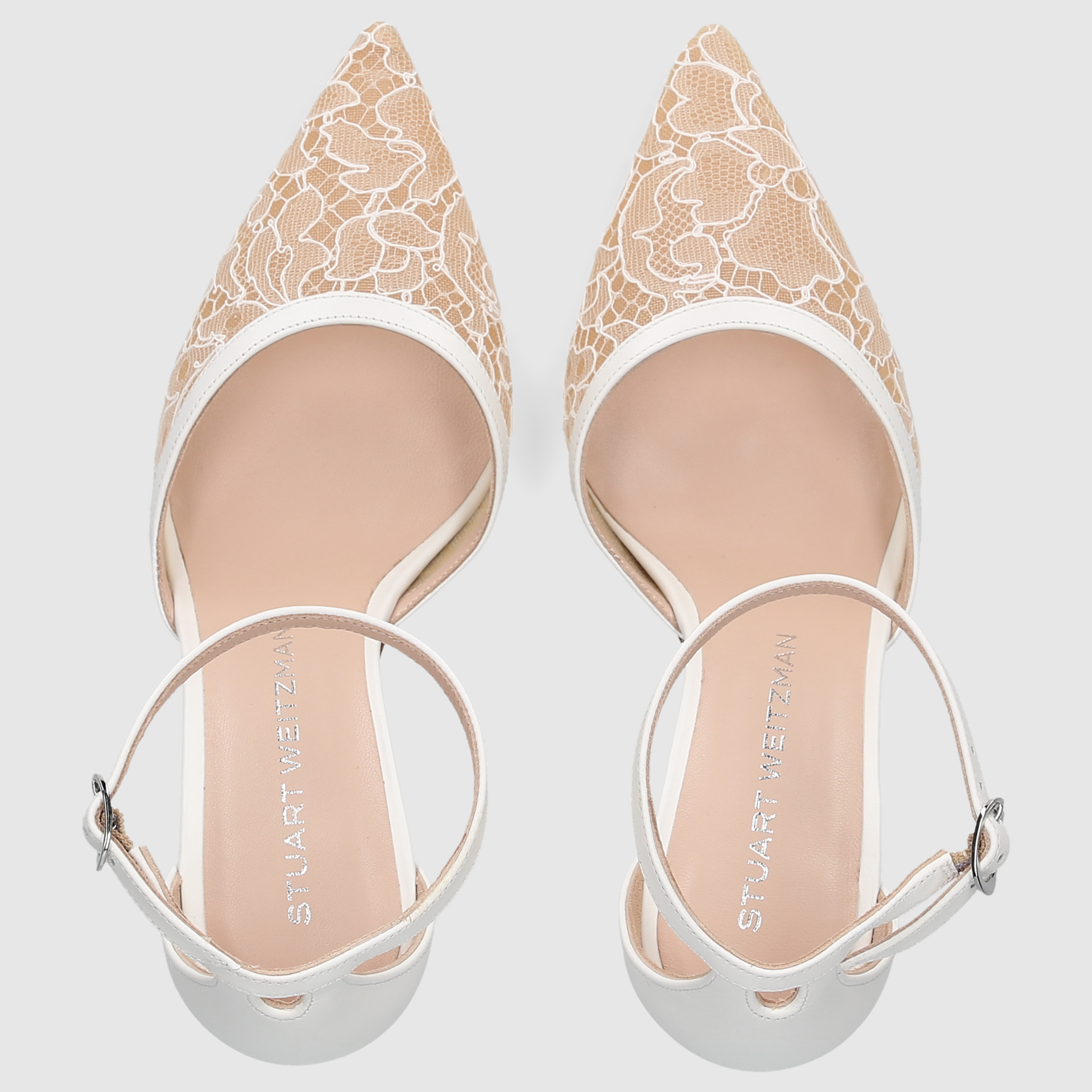Stuart Weitzman Damen Pumps STUART POWER STRAP 8 Blanco/Beige/Blanco