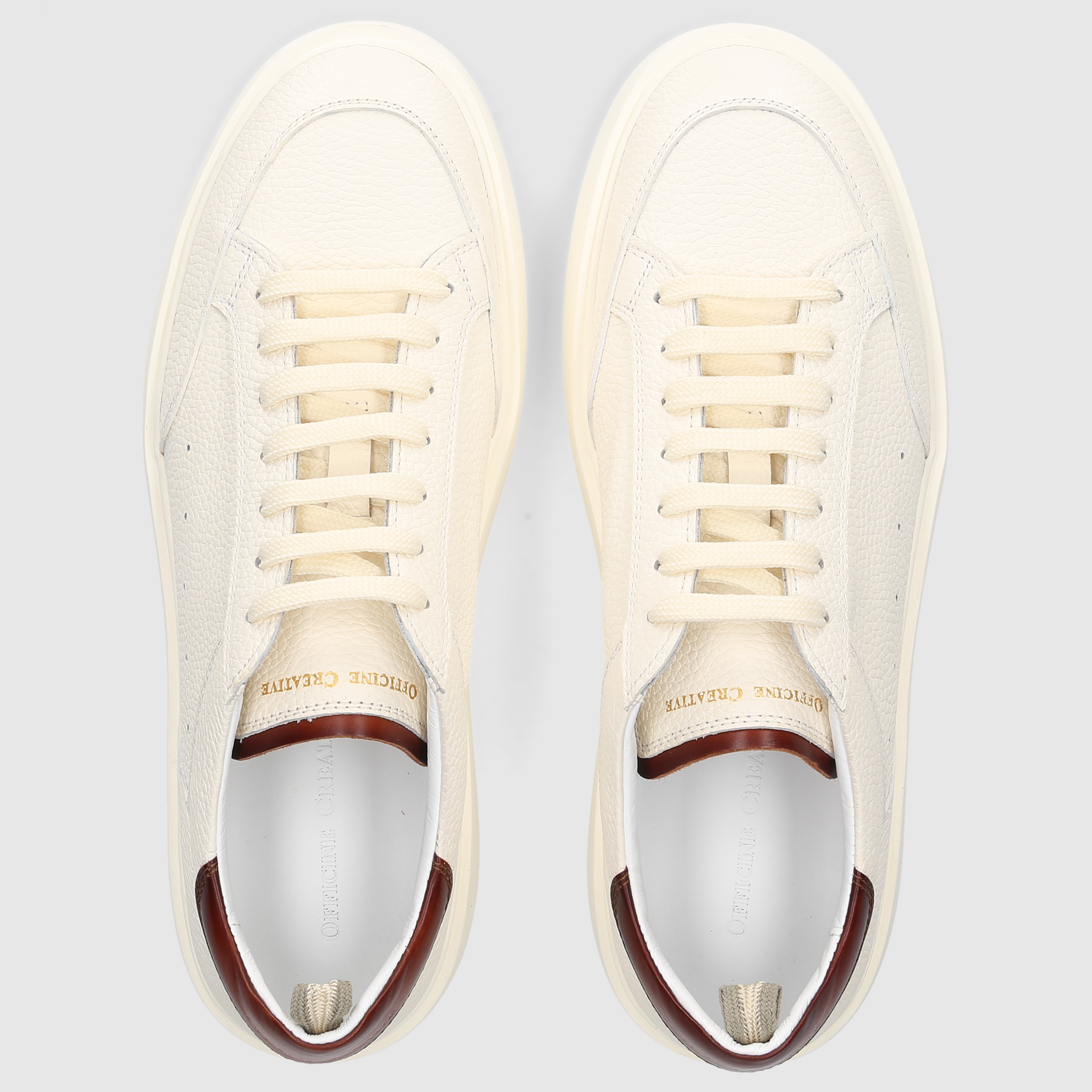 Officine Creative Herren Sneaker SEQUEL/001 Bianco/ Dk Tan