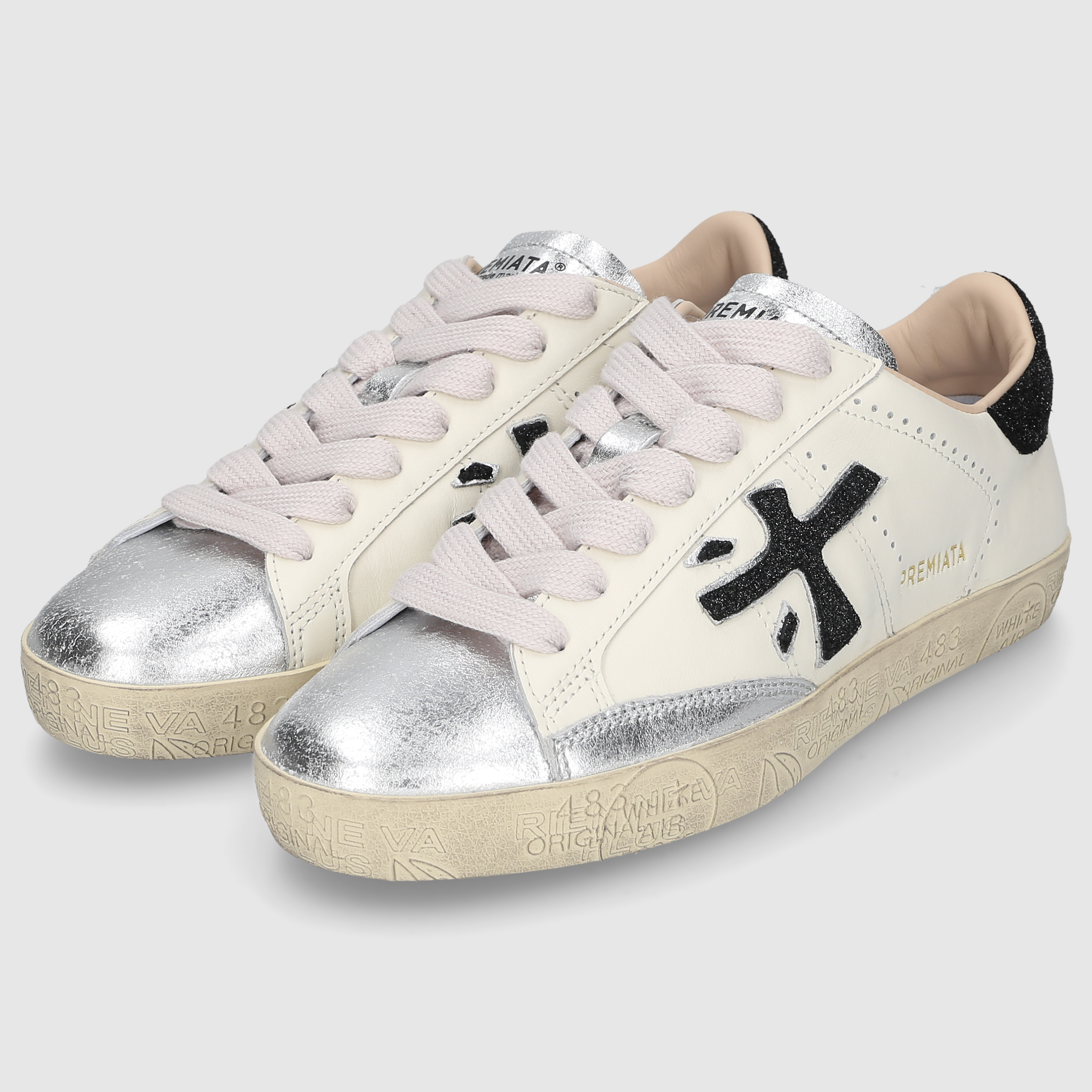 Premiata Damen Sneaker STEVEND-VAR 6936 Off White+Silver