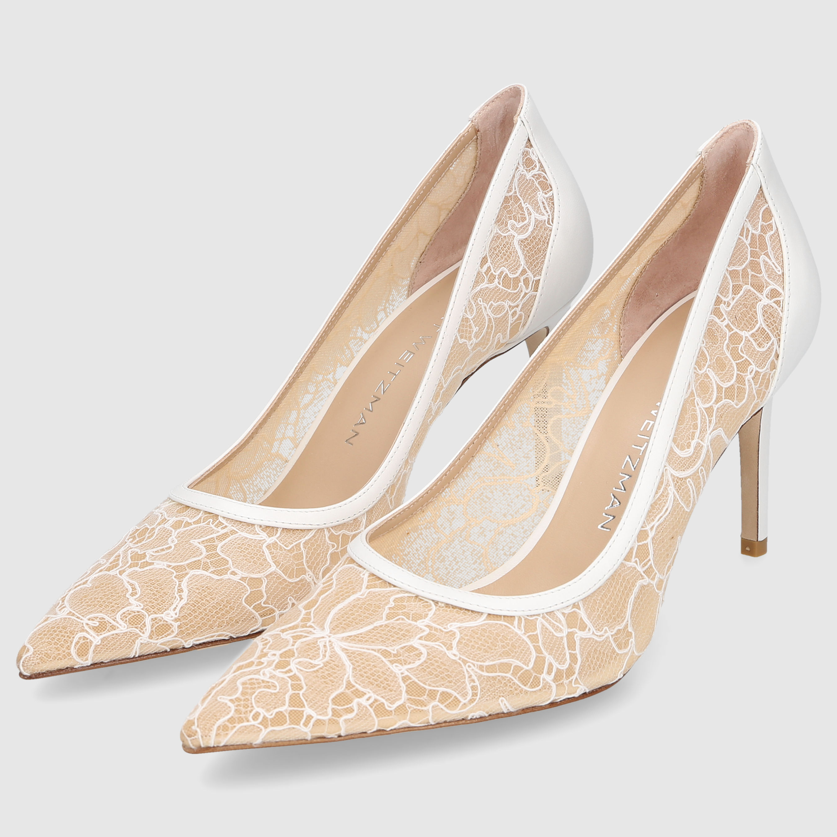 Stuart Weitzman Damen Pumps STUART POWER 85 Blanco/Beige/Blanco