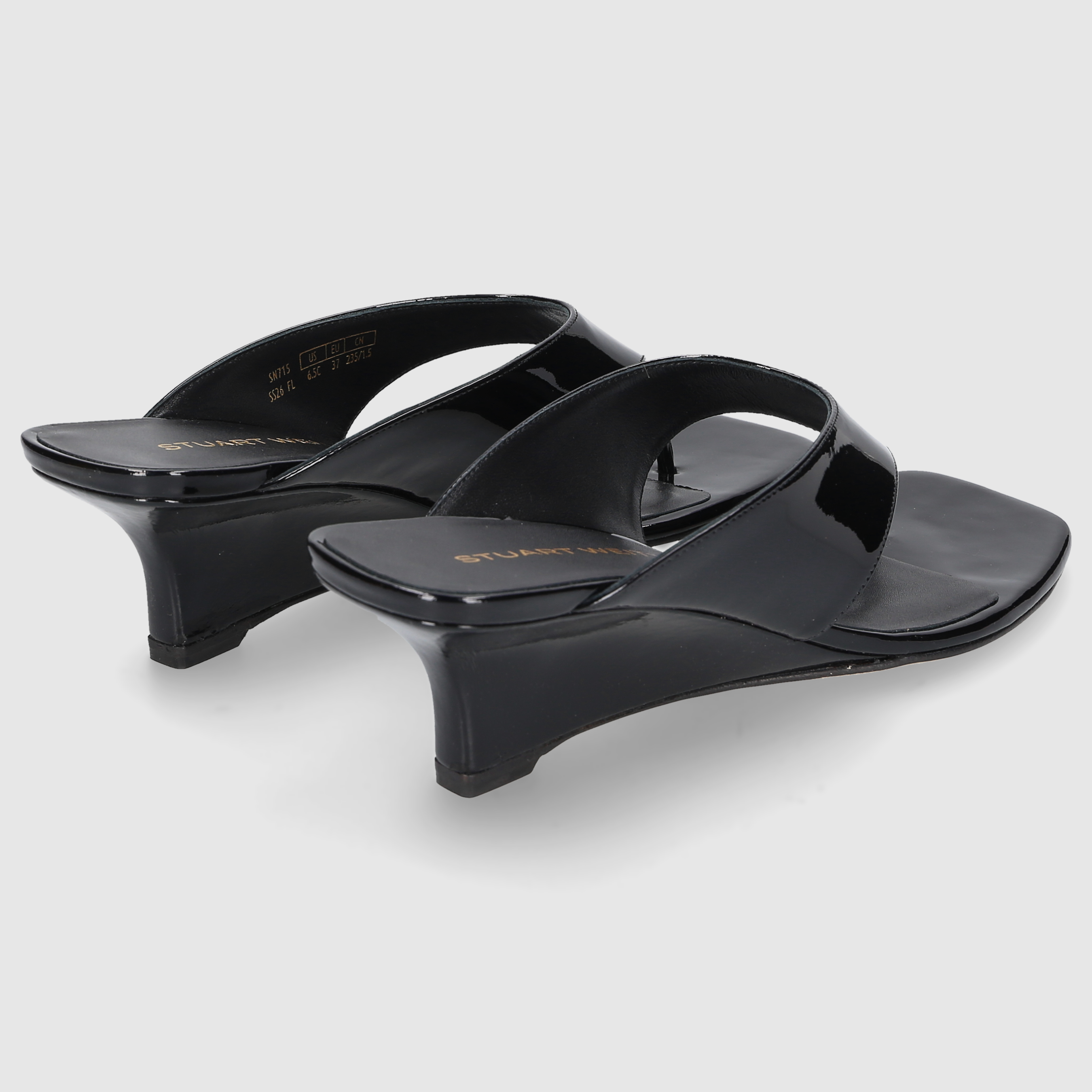 Stuart Weitzman Damen Sandale VINNIE WEDGE THONG 5 Black