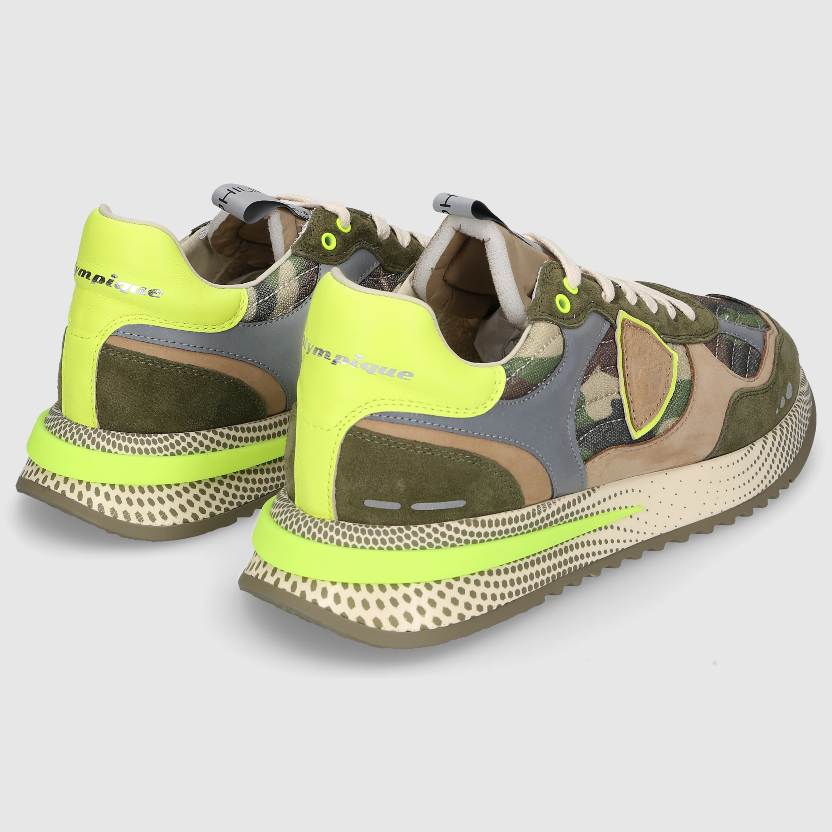 Philippe Model Herren Sneaker OLYMPIQUE LOW MAN Green/Yellow