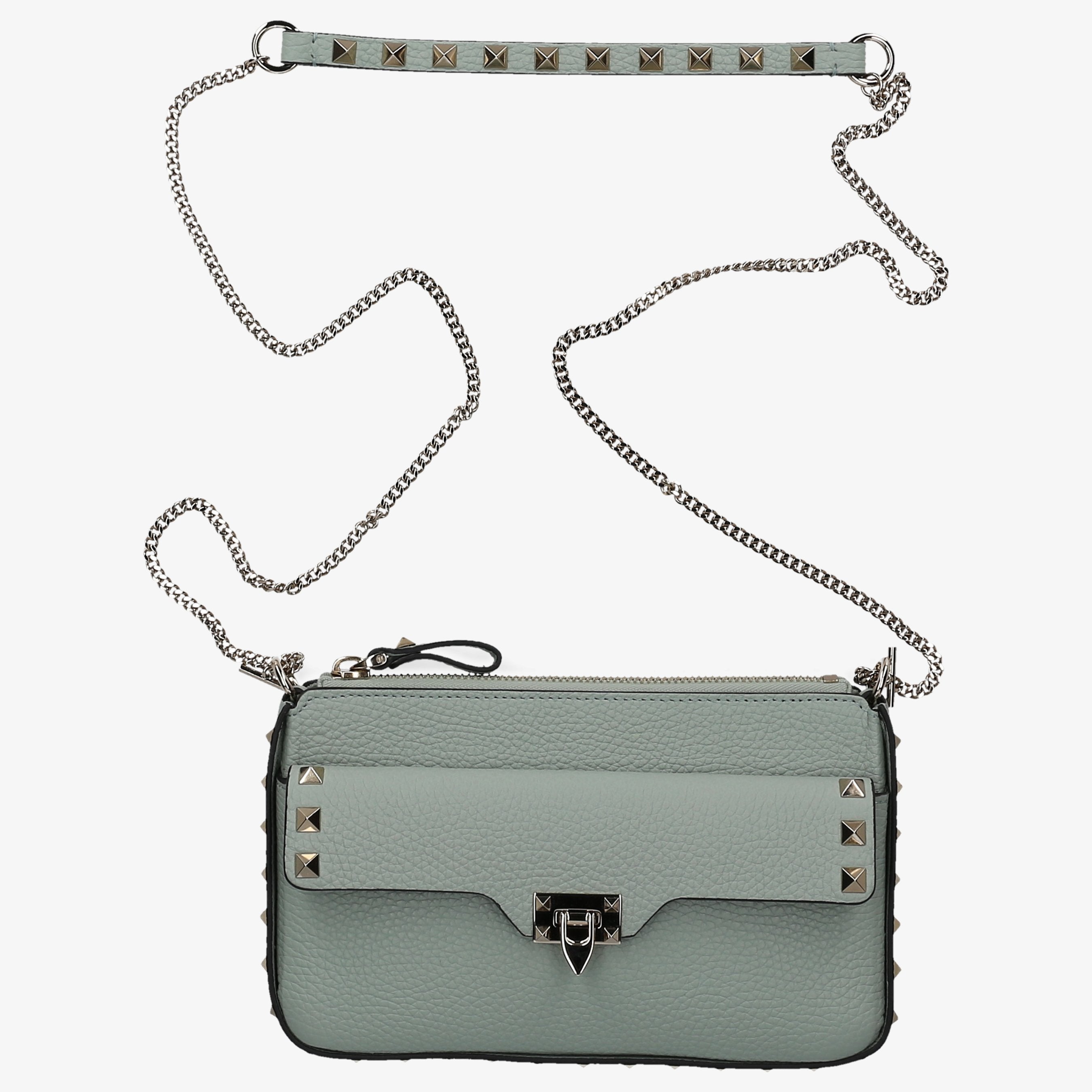 Valentino Garavani Damen Schultertasche ROCKSTUD CHAIN Kalbsleder