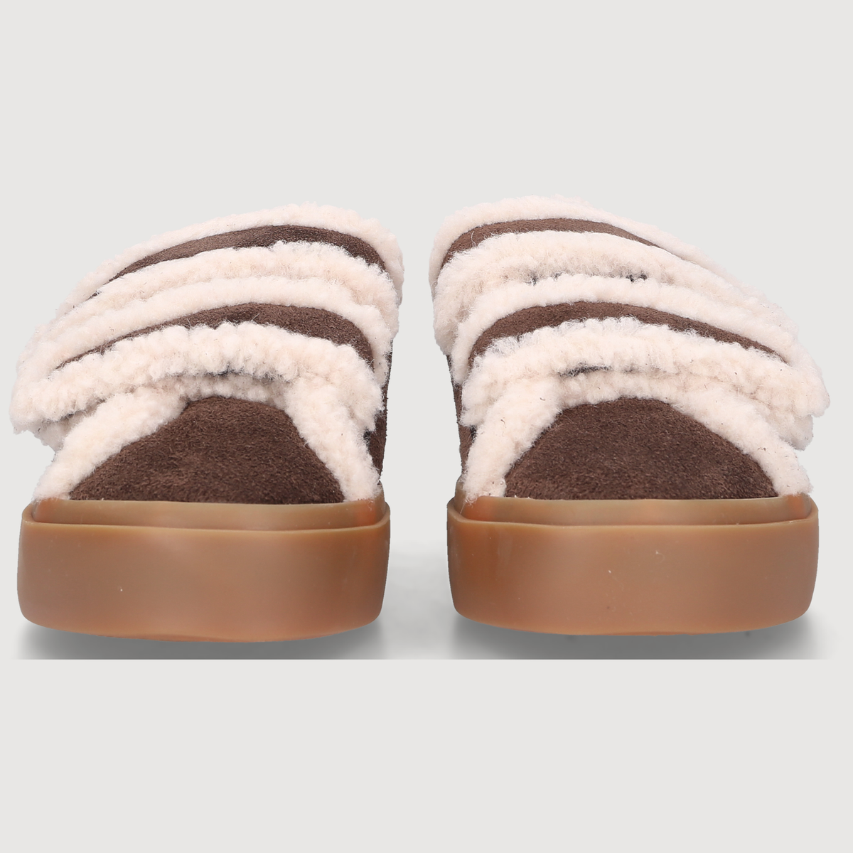 Inuikii Damen Loafer SHEARLING LOW VELCRO Dark Brown