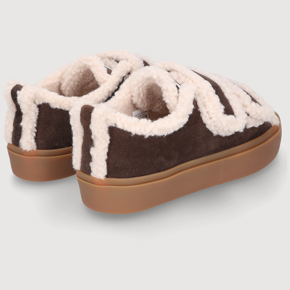 Inuikii Damen Loafer SHEARLING LOW VELCRO Dark Brown