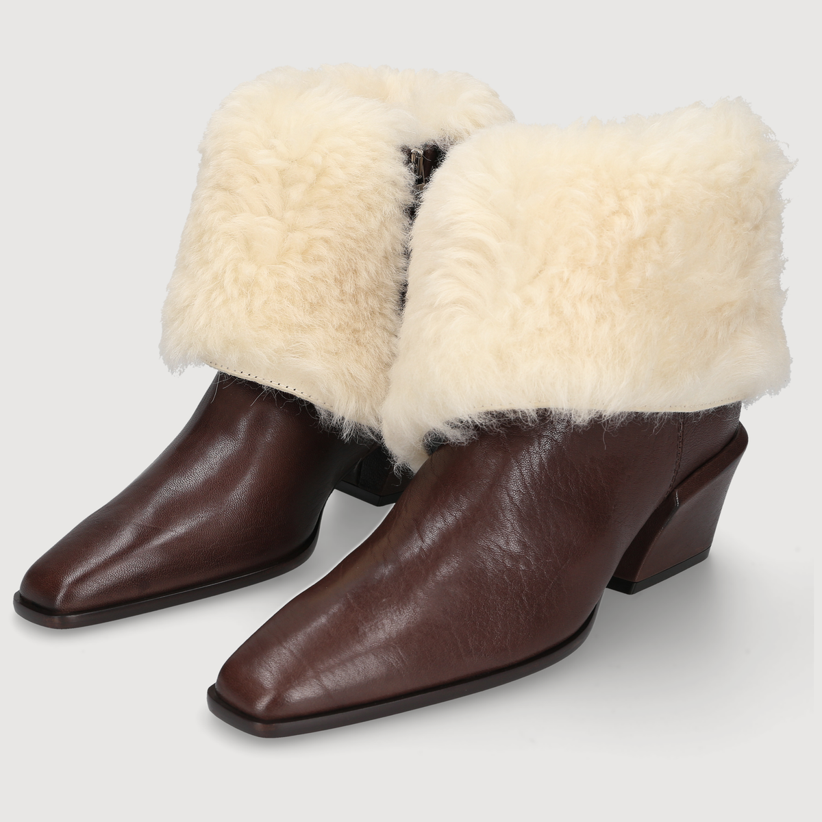 BETTINA WINTER ANKLE BOOT 50 - Dark Brown/Natural